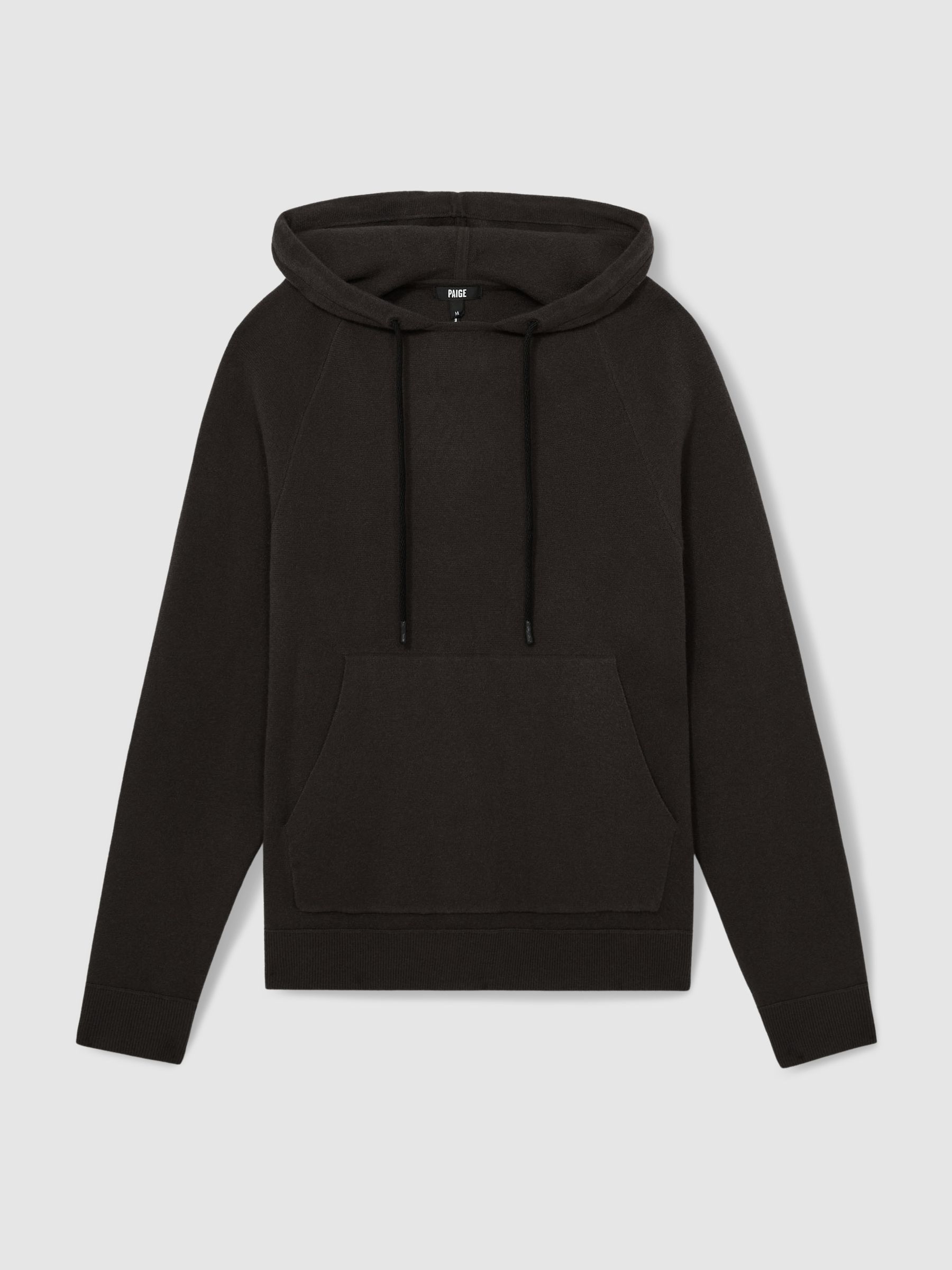 Paige Drawstring Knitted Hoodie in Dark Grey