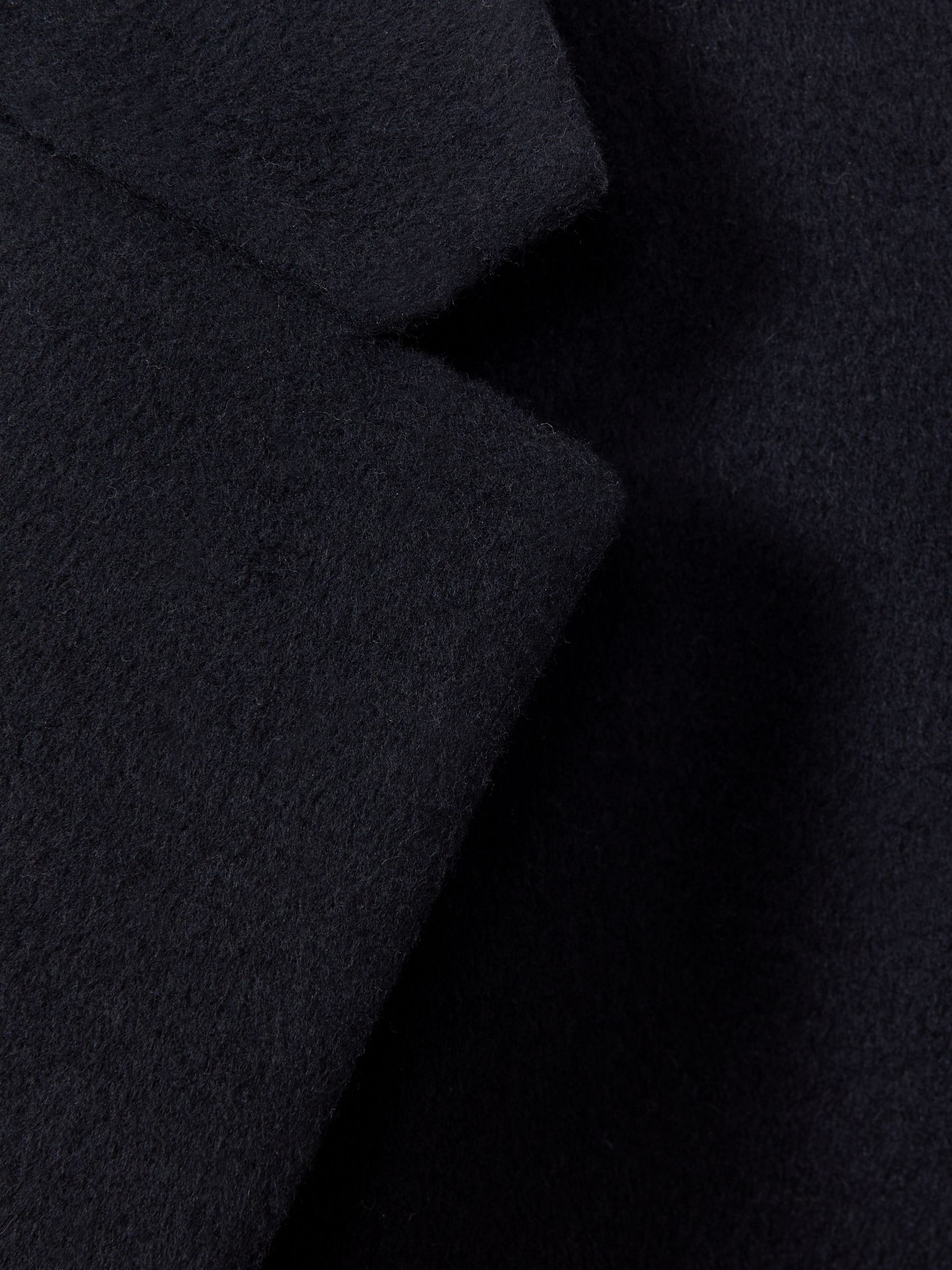 Wool Blend Single Breasted Epsom Overcoat in Navy