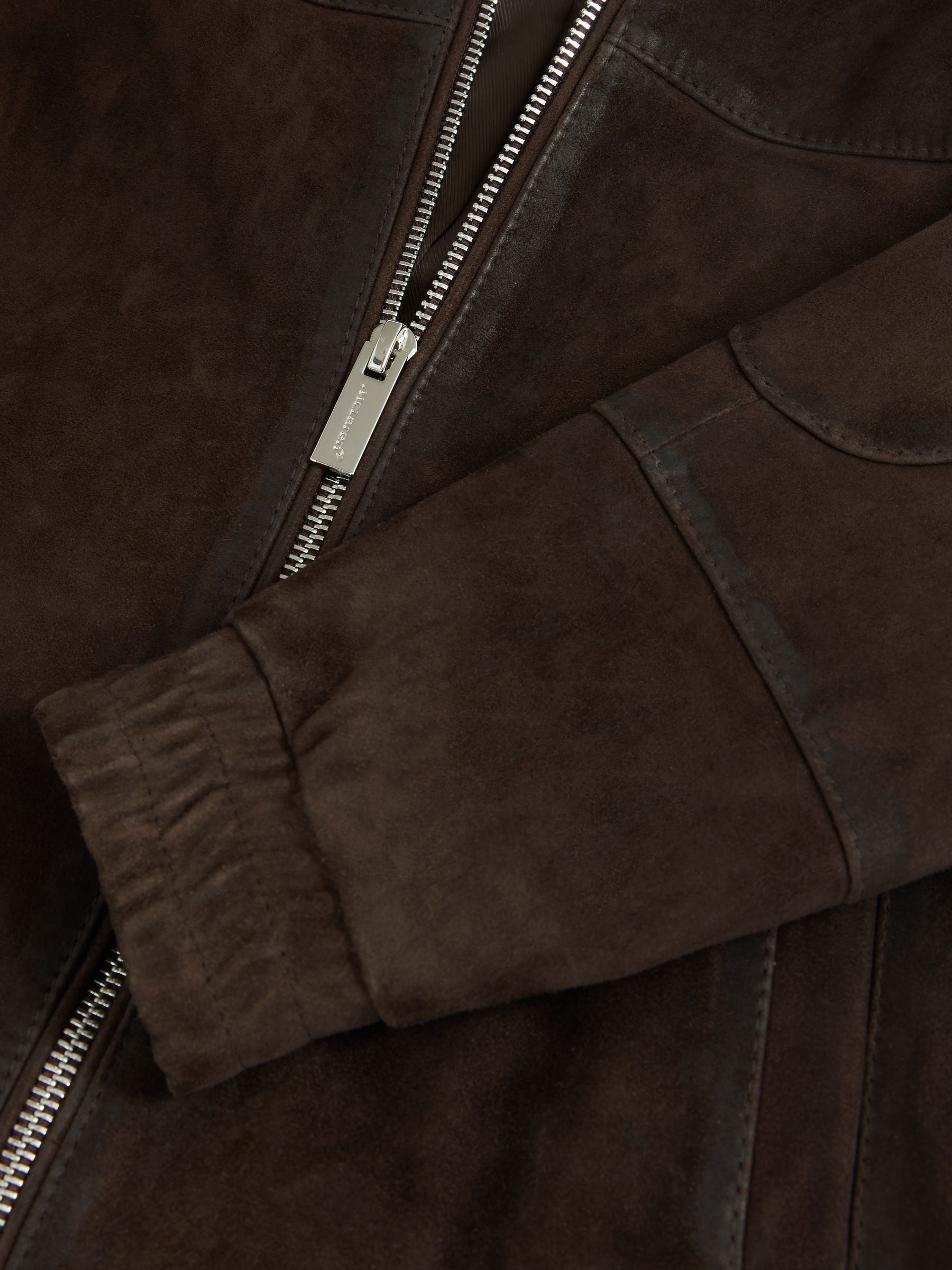 9-13 yrs Unisex Fit McLaren F1 Team Suede Bomber Jacket in Distressed Brown