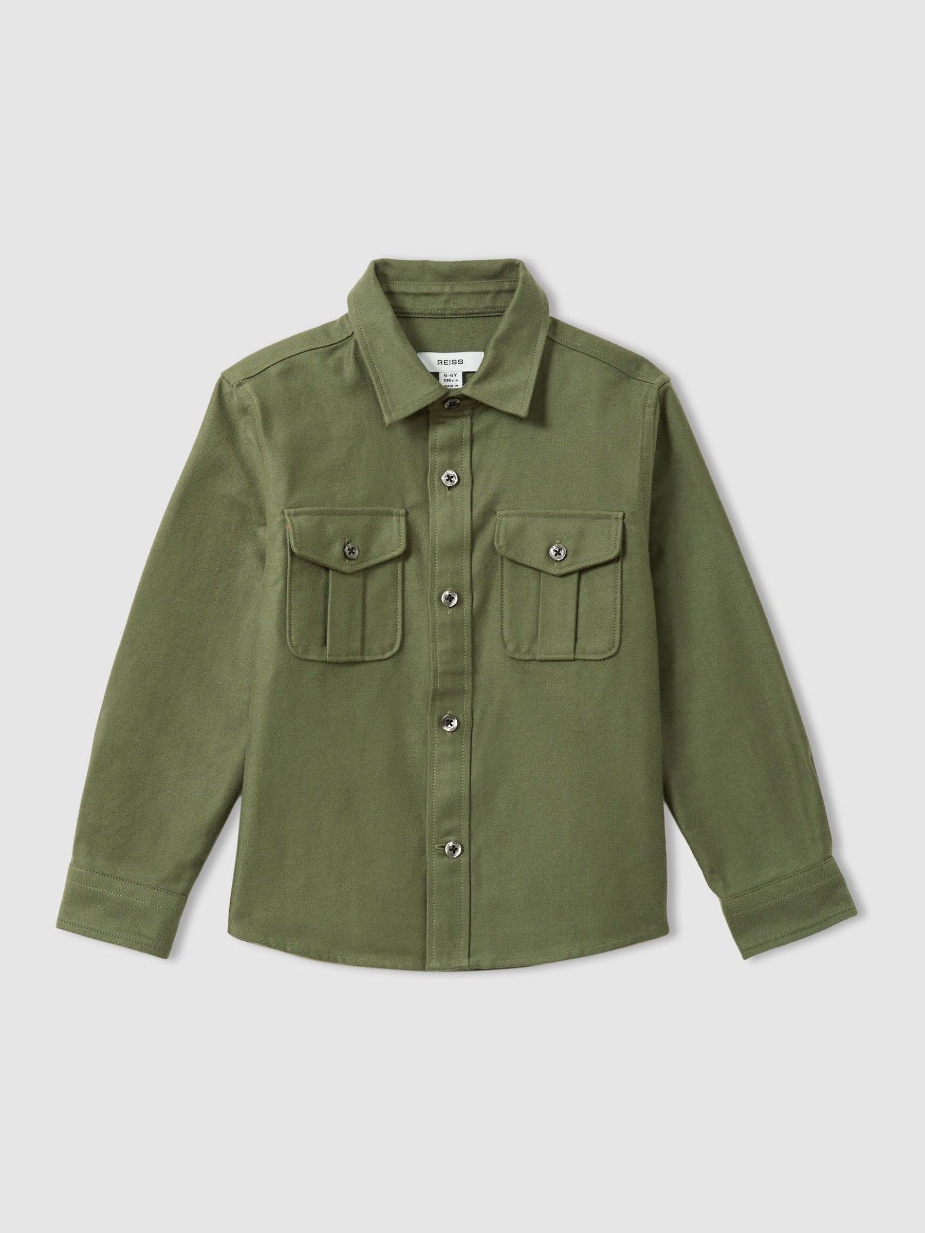 9-13 yrs Brushed 100% Cotton Shirt in Green