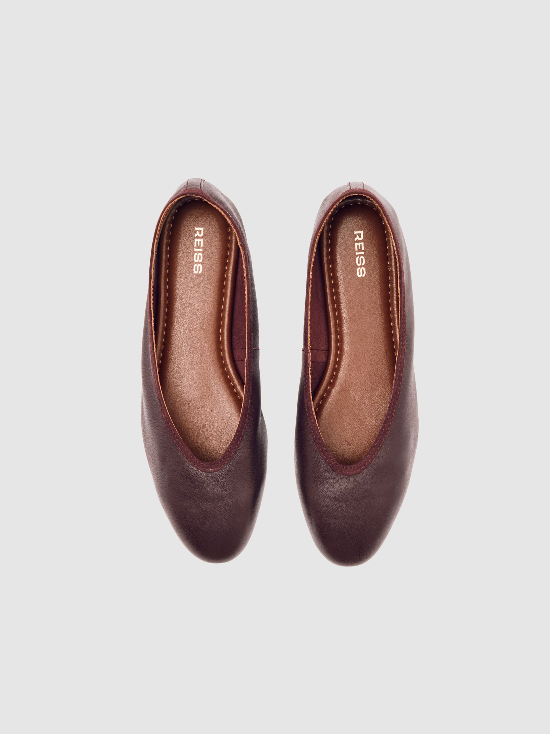 Nappa Leather Ballet Flats in Oxblood