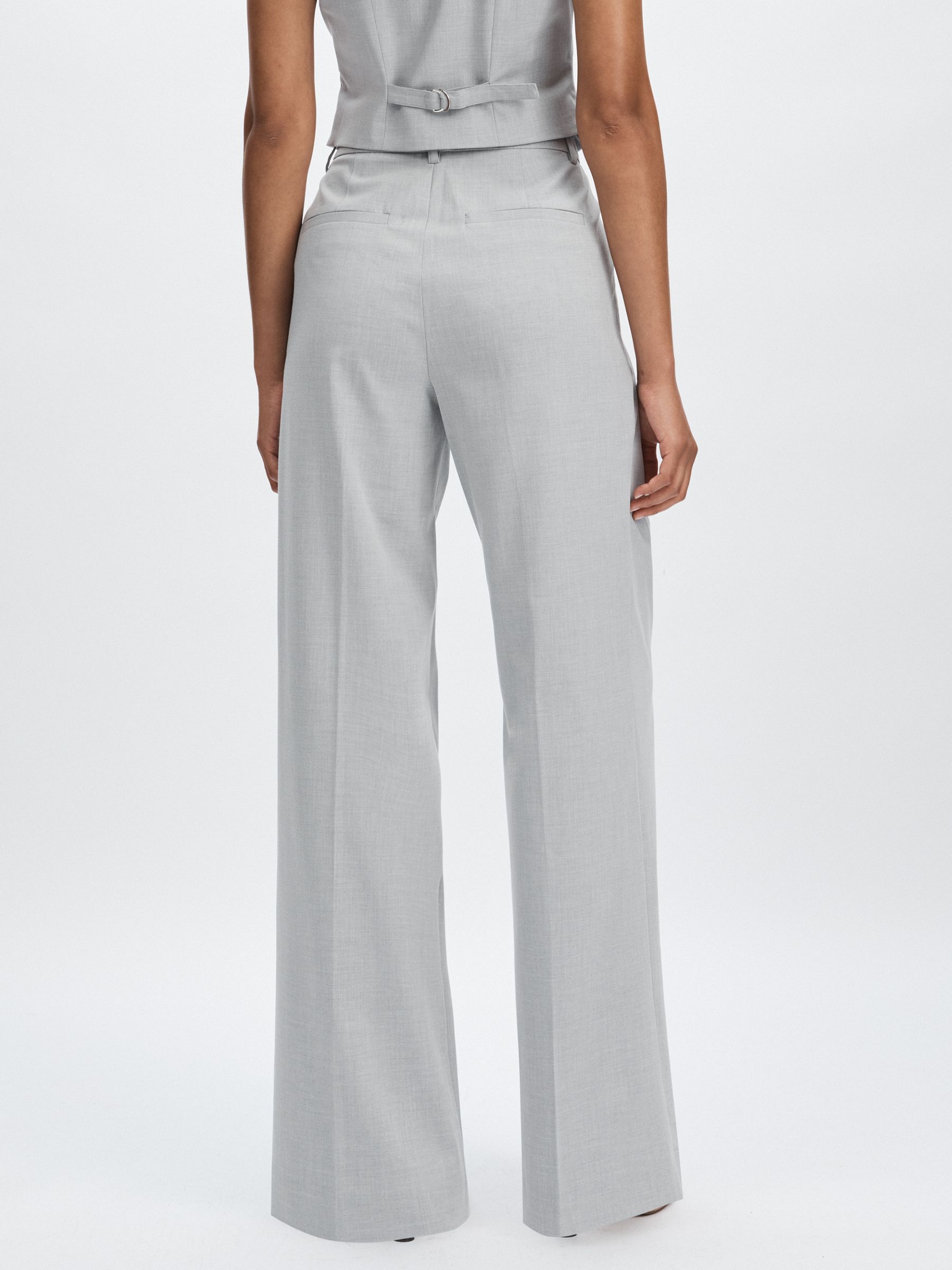 Good American Pleated Sharkskin Suit Trousers in Grey