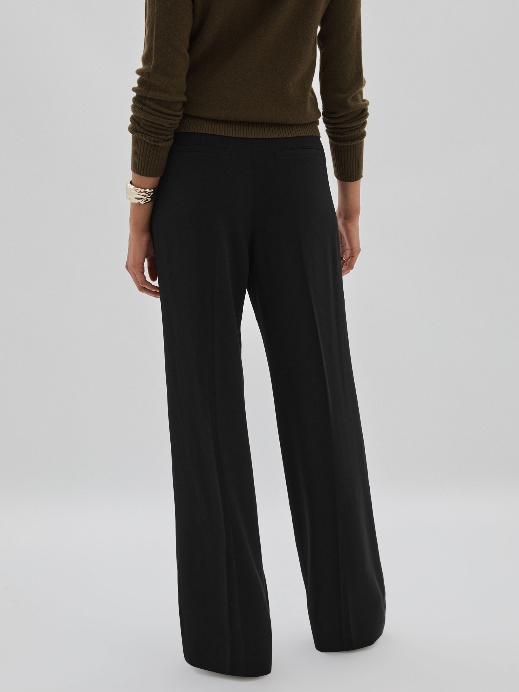 Paige High-Rise Twill Trousers in Black