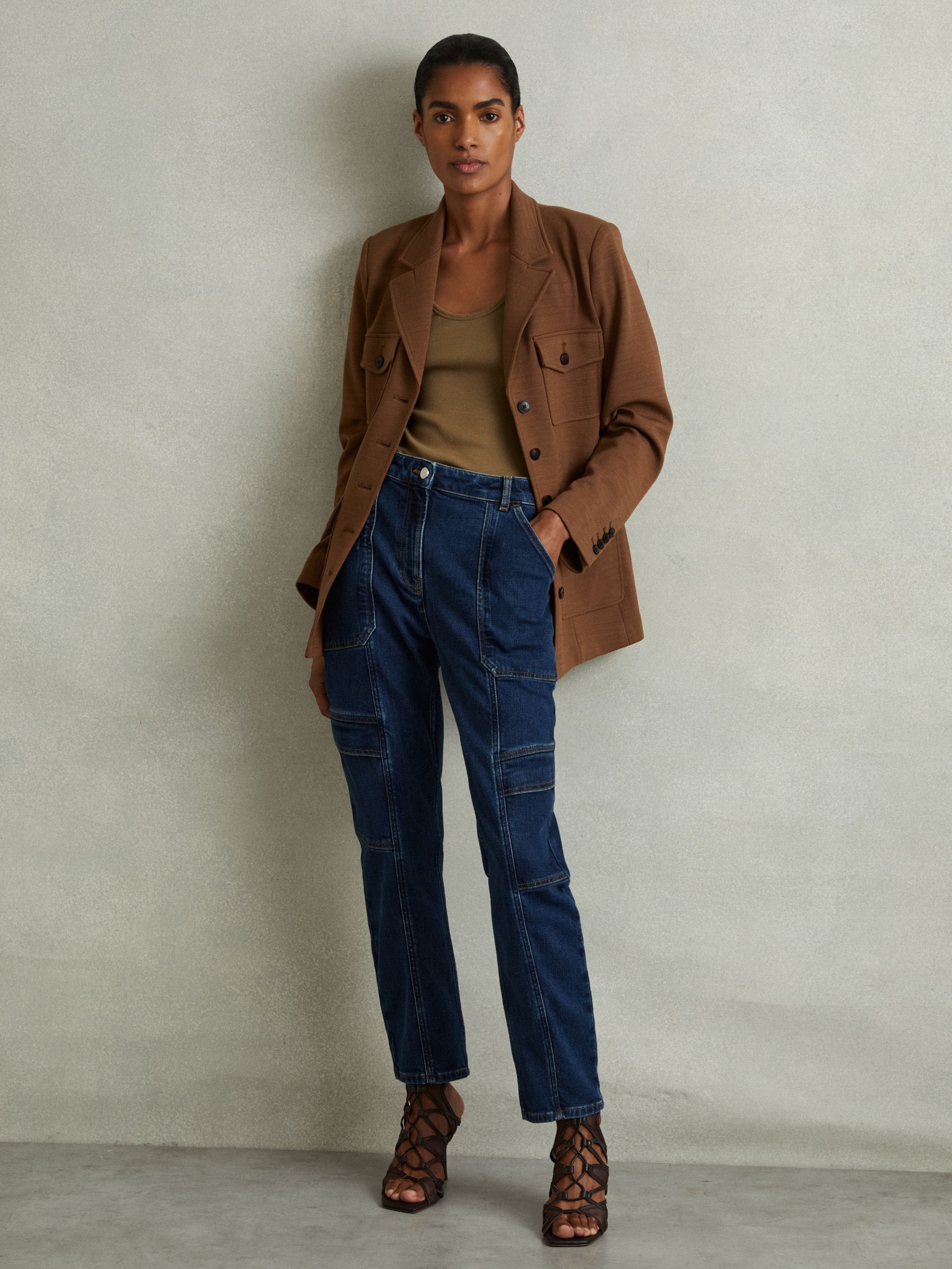 Mesh Leather Strappy Heels in Black