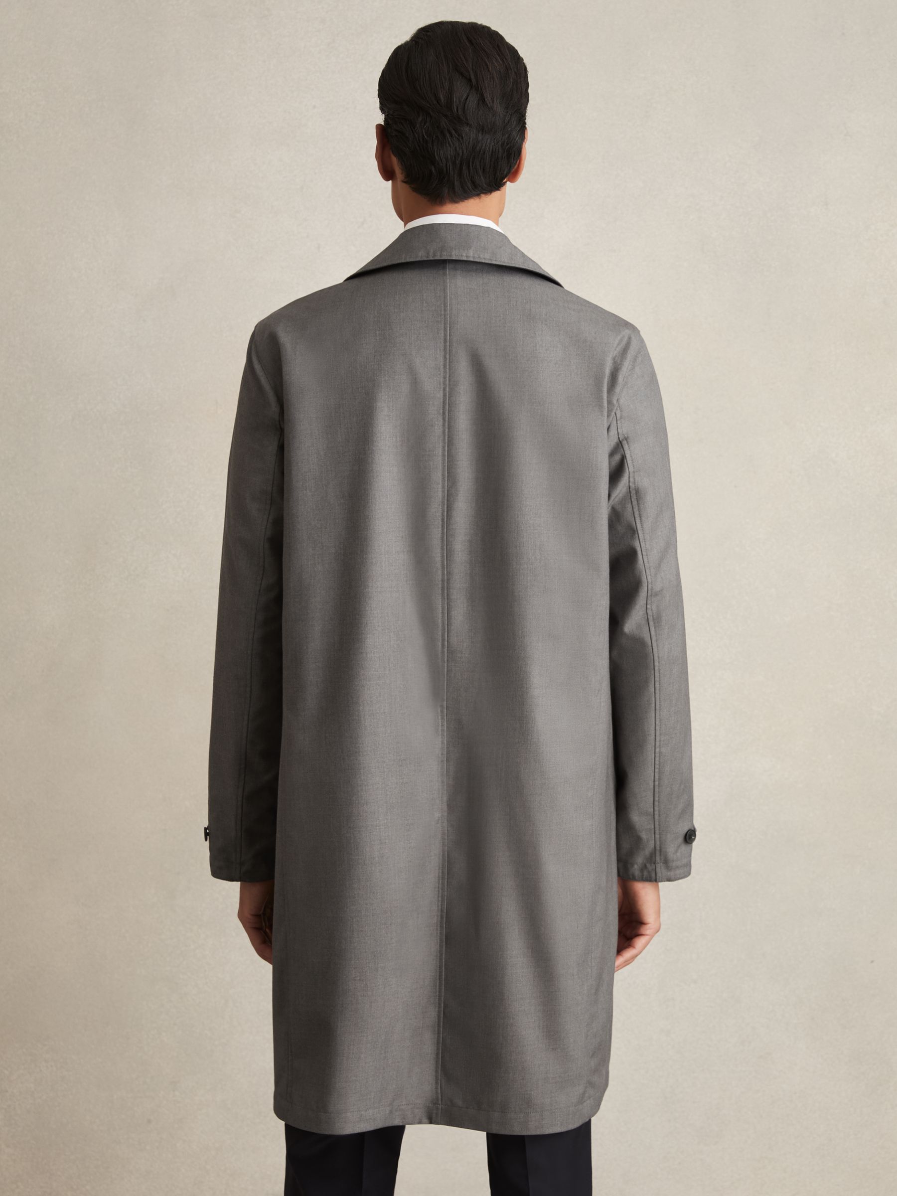Reversible Mid-Length Coat in Navy/Grey