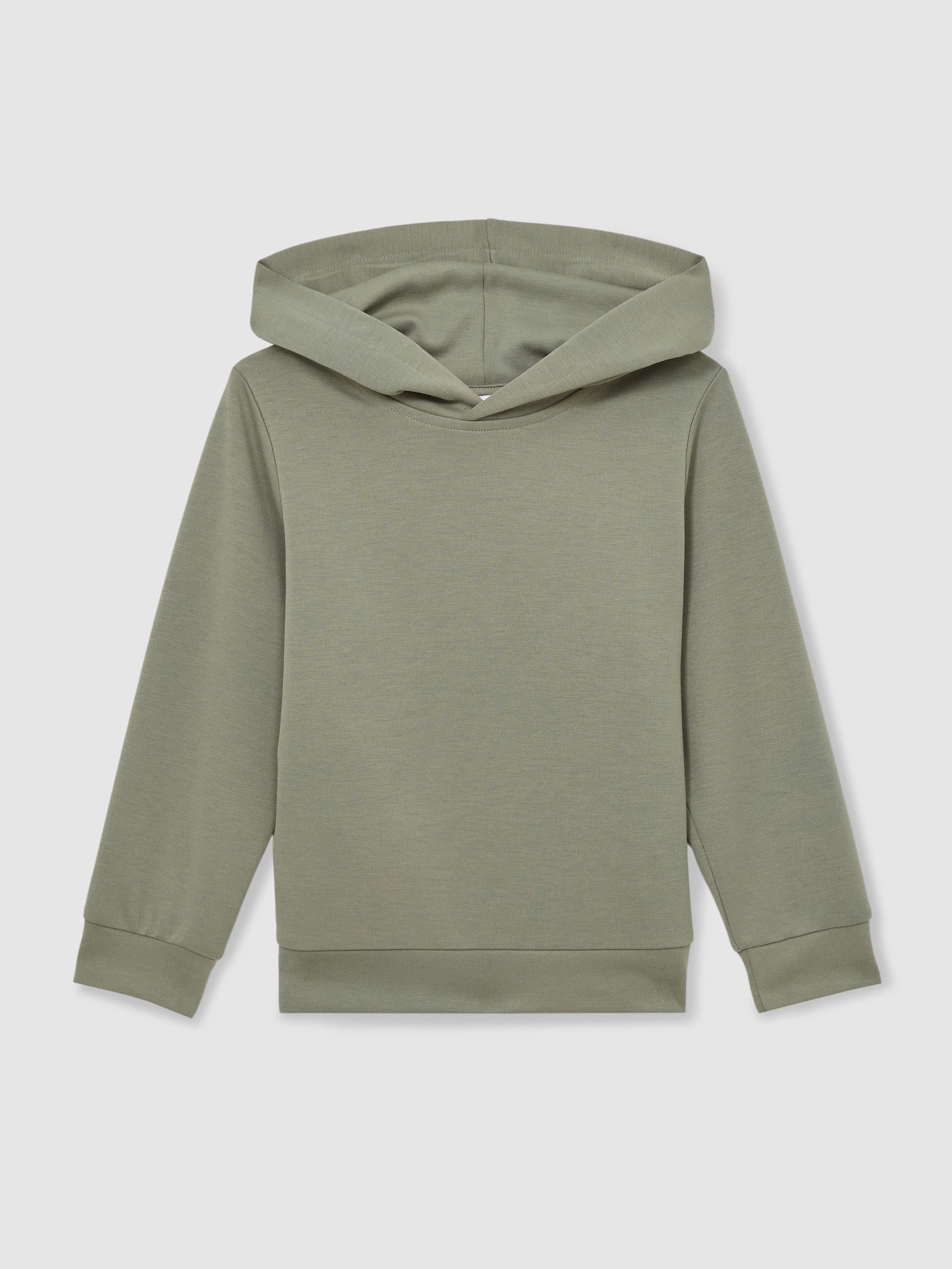 9-13 yrs Interlock Jersey Hoodie in Soft Sage Green
