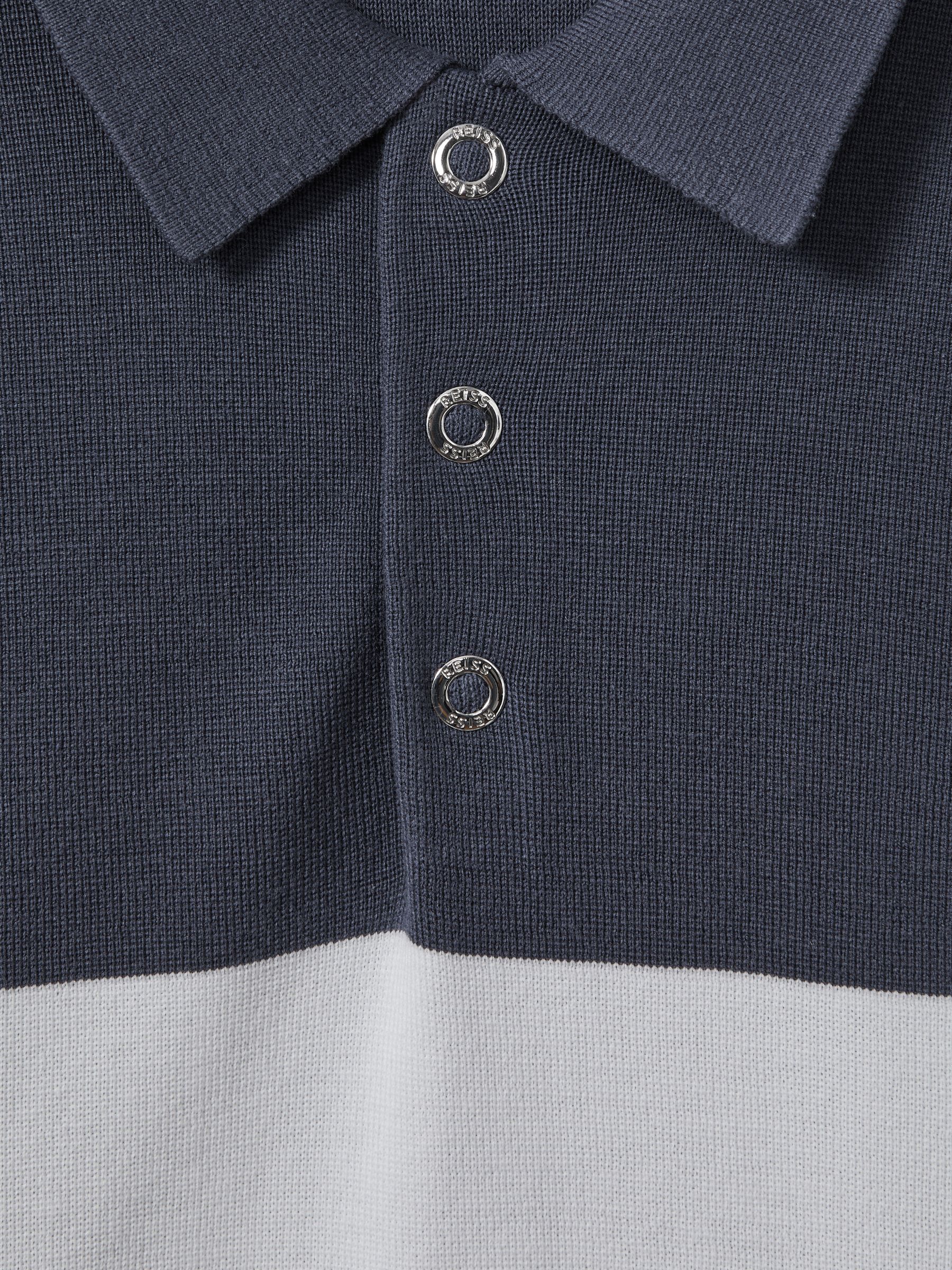 Colourblock Polo Shirt in Blue Multi