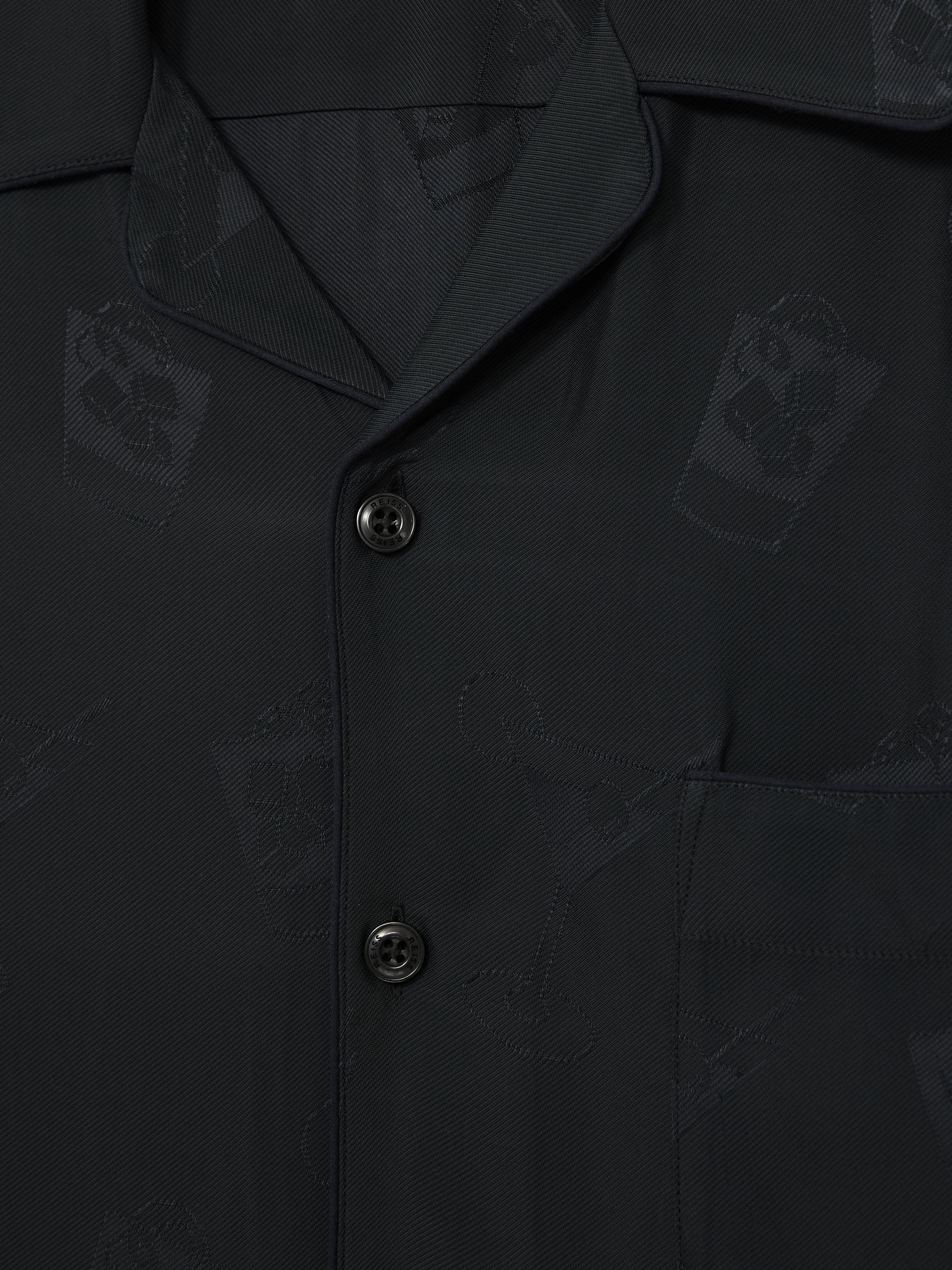 Cocktail-Jacquard Faille Shirt in Navy