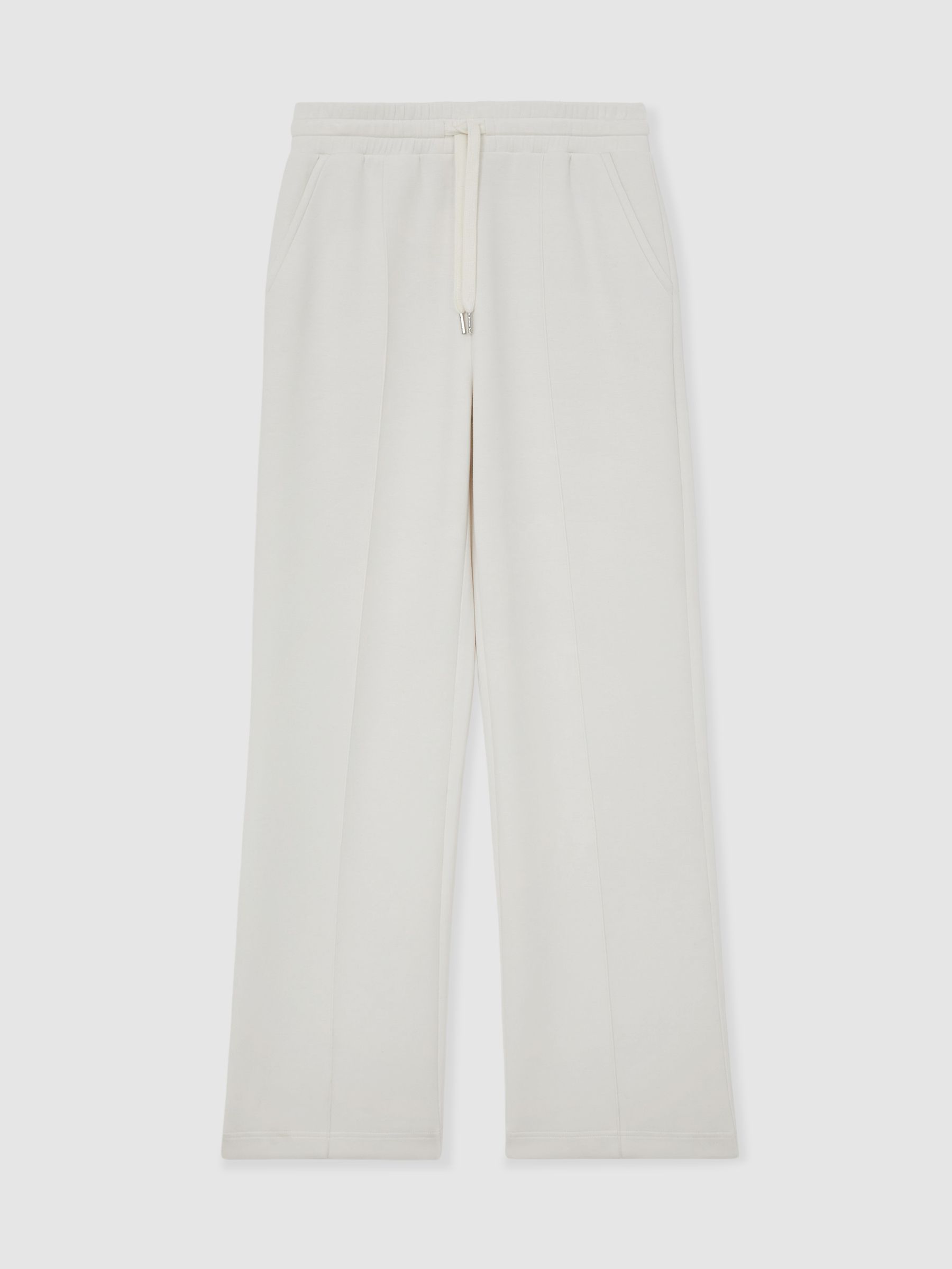 Modal-Blend Interlock Wide-Leg Joggers in Ivory