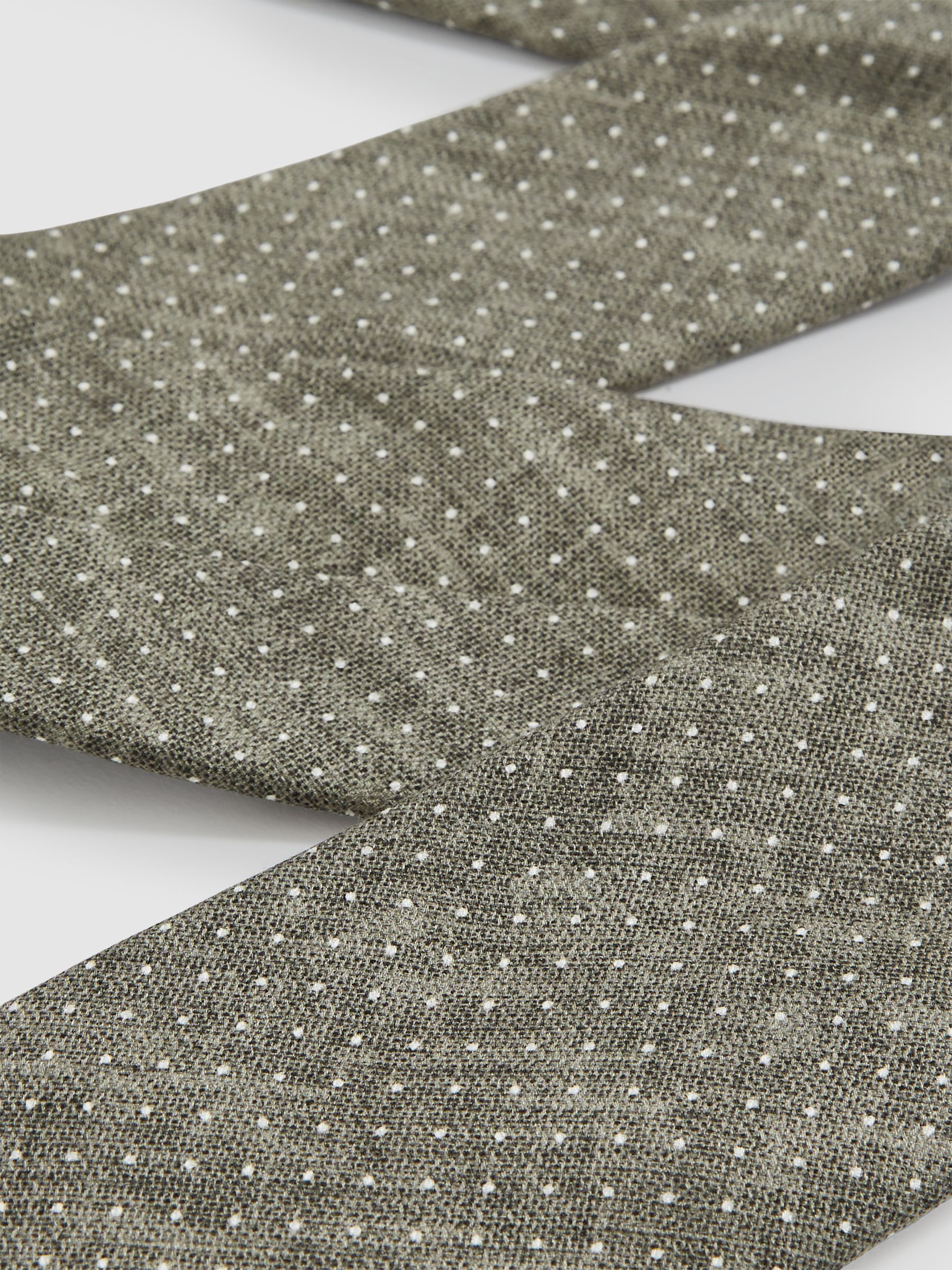 Silk Pin-Dot Tie in Olive