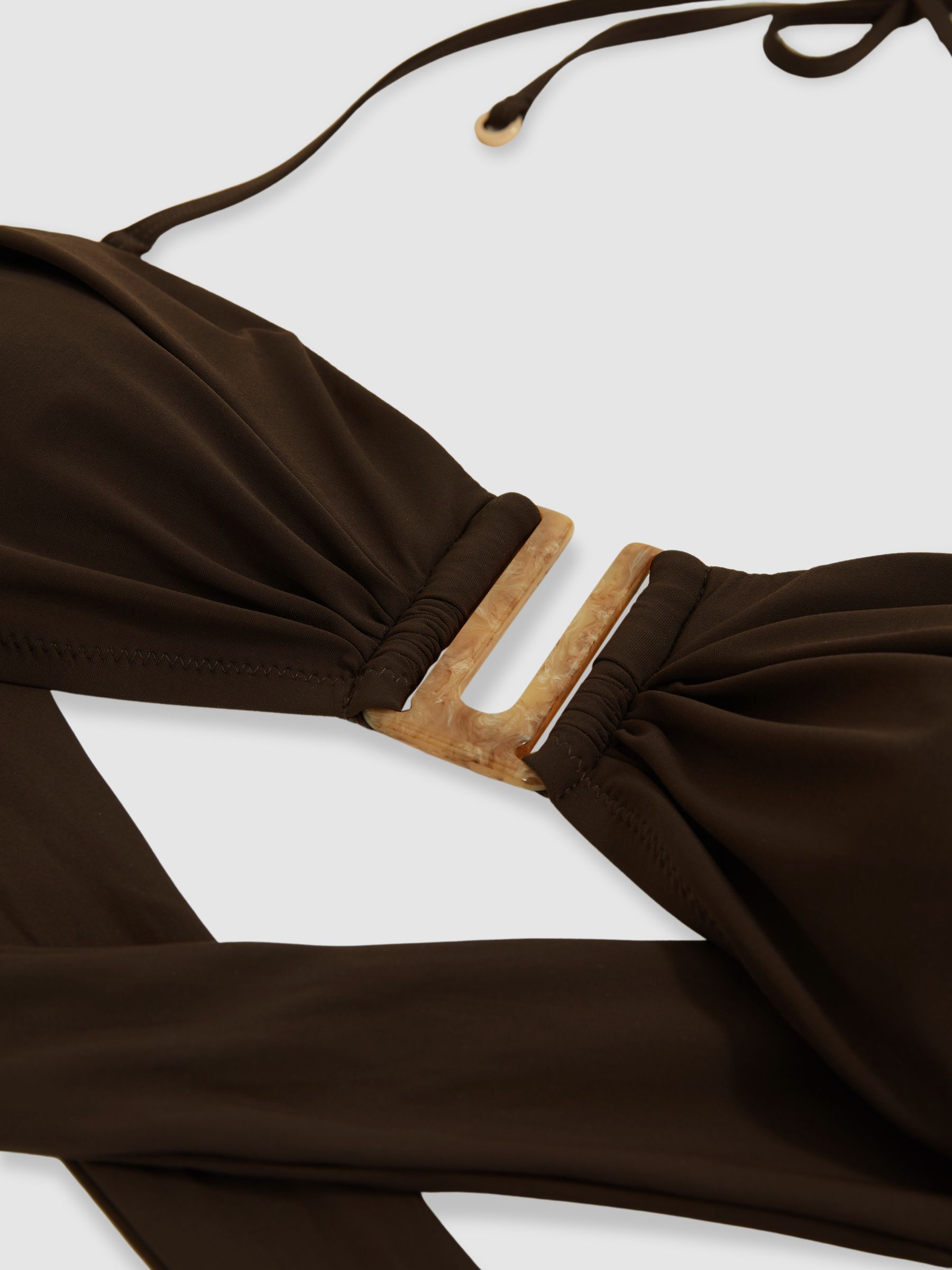 Removable Strap Bandeau Bikini Top in Chocolate