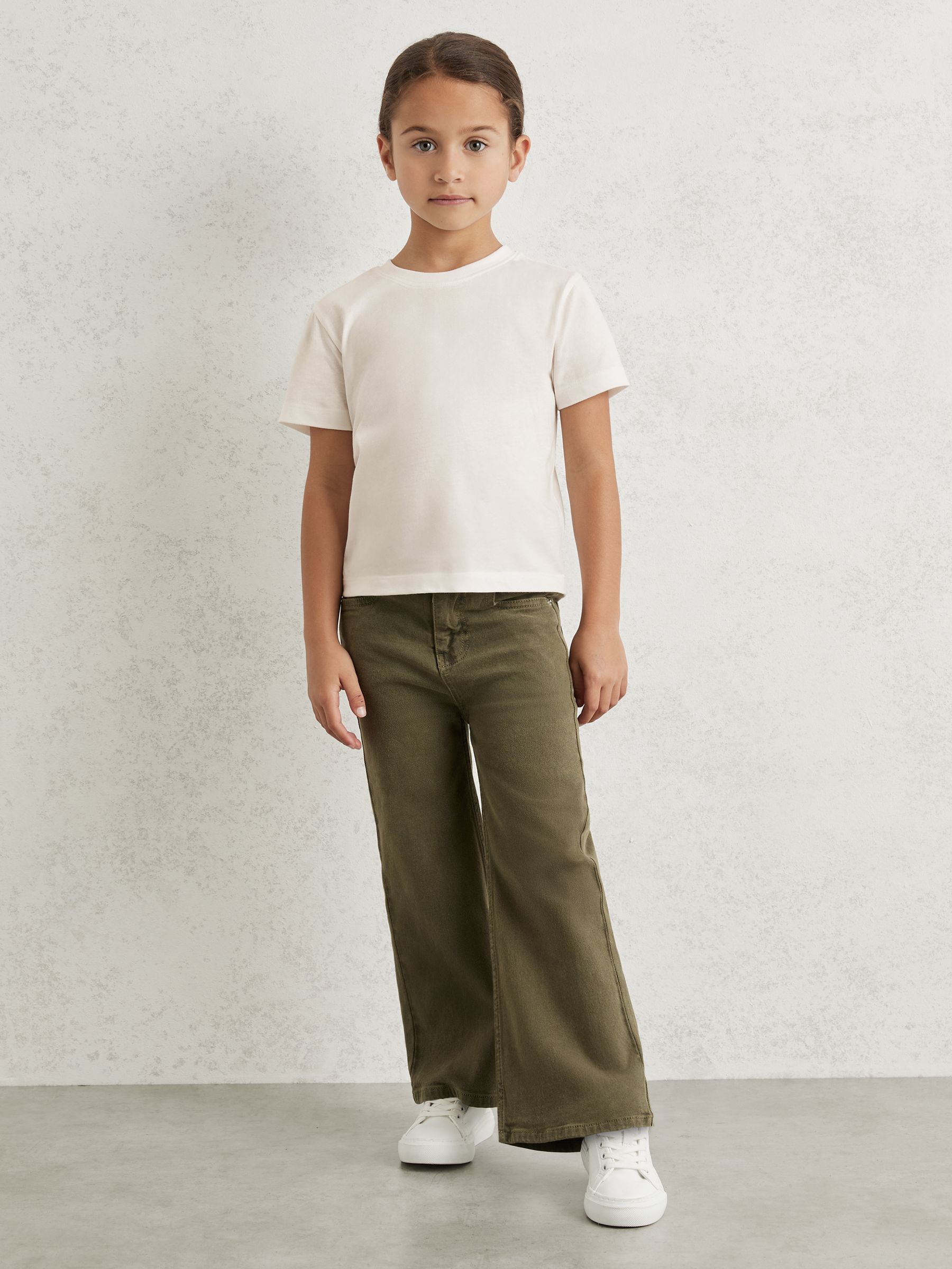 3-9 yrs Cotton Crew Neck T-Shirt in Ivory