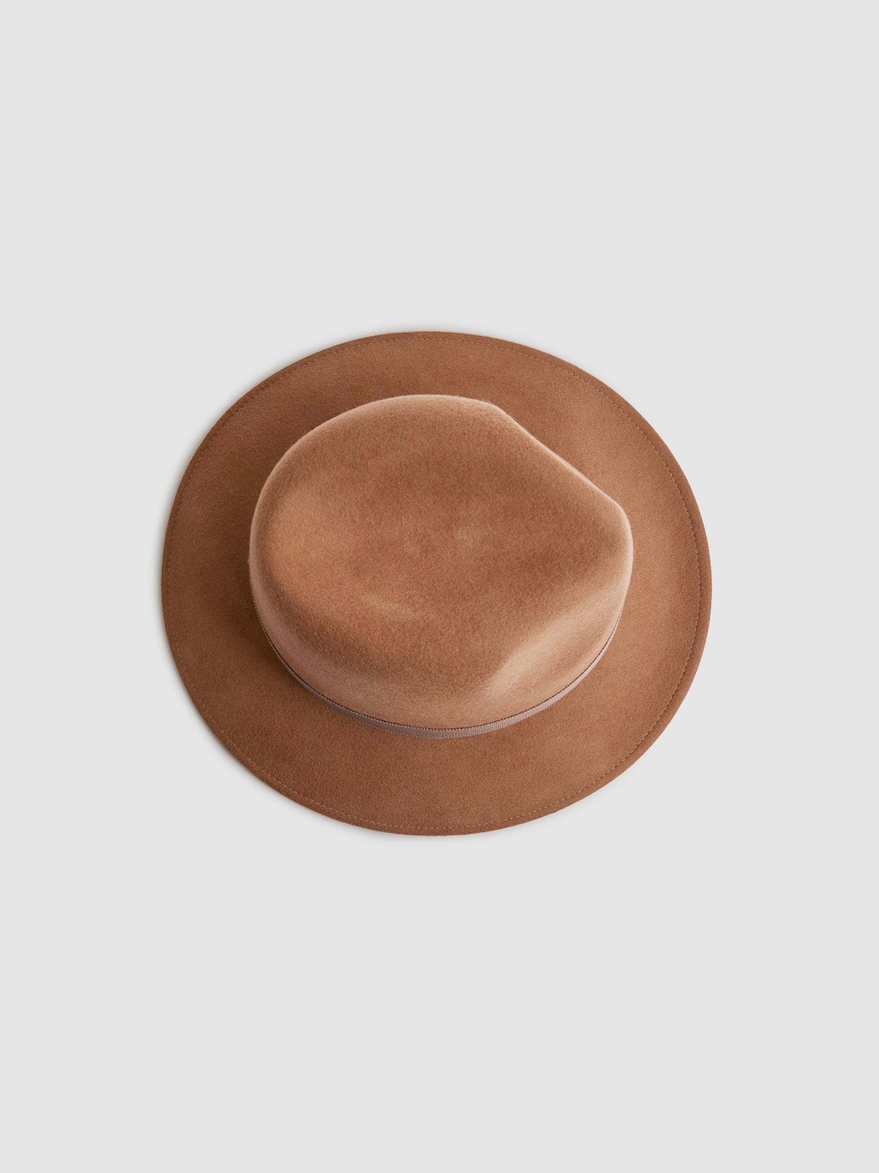 Wool Fedora Hat in Camel