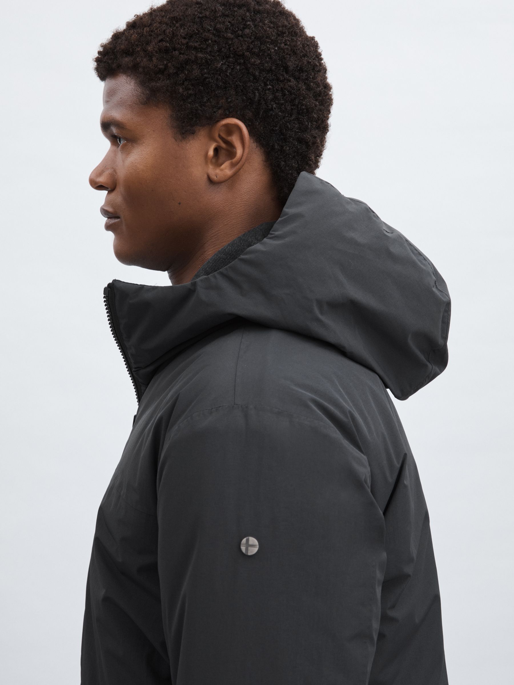 Scandinavian Edition Hooded Padded Parka in Black