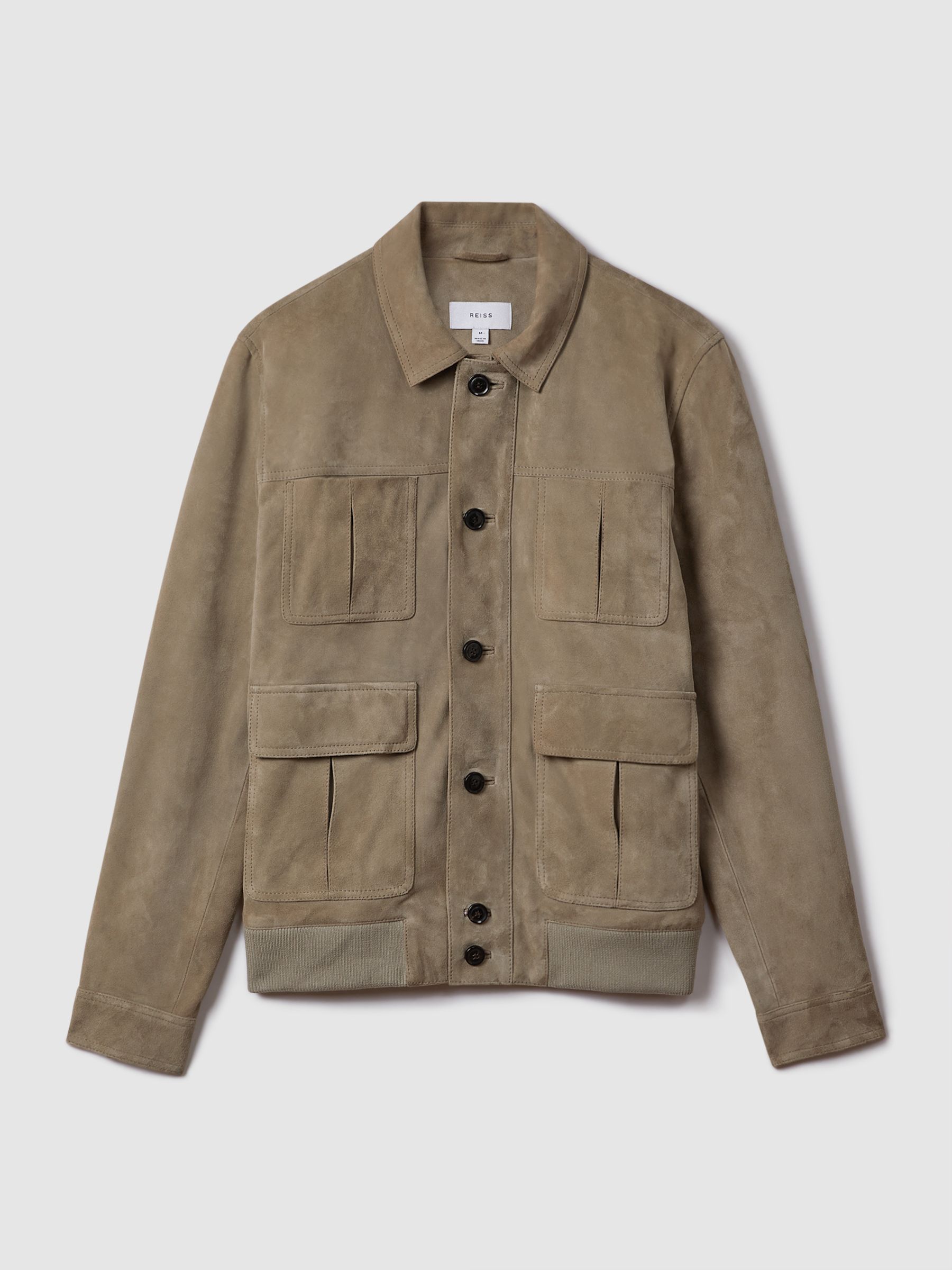 Suede Chest Pocket Jacket in Pistachio