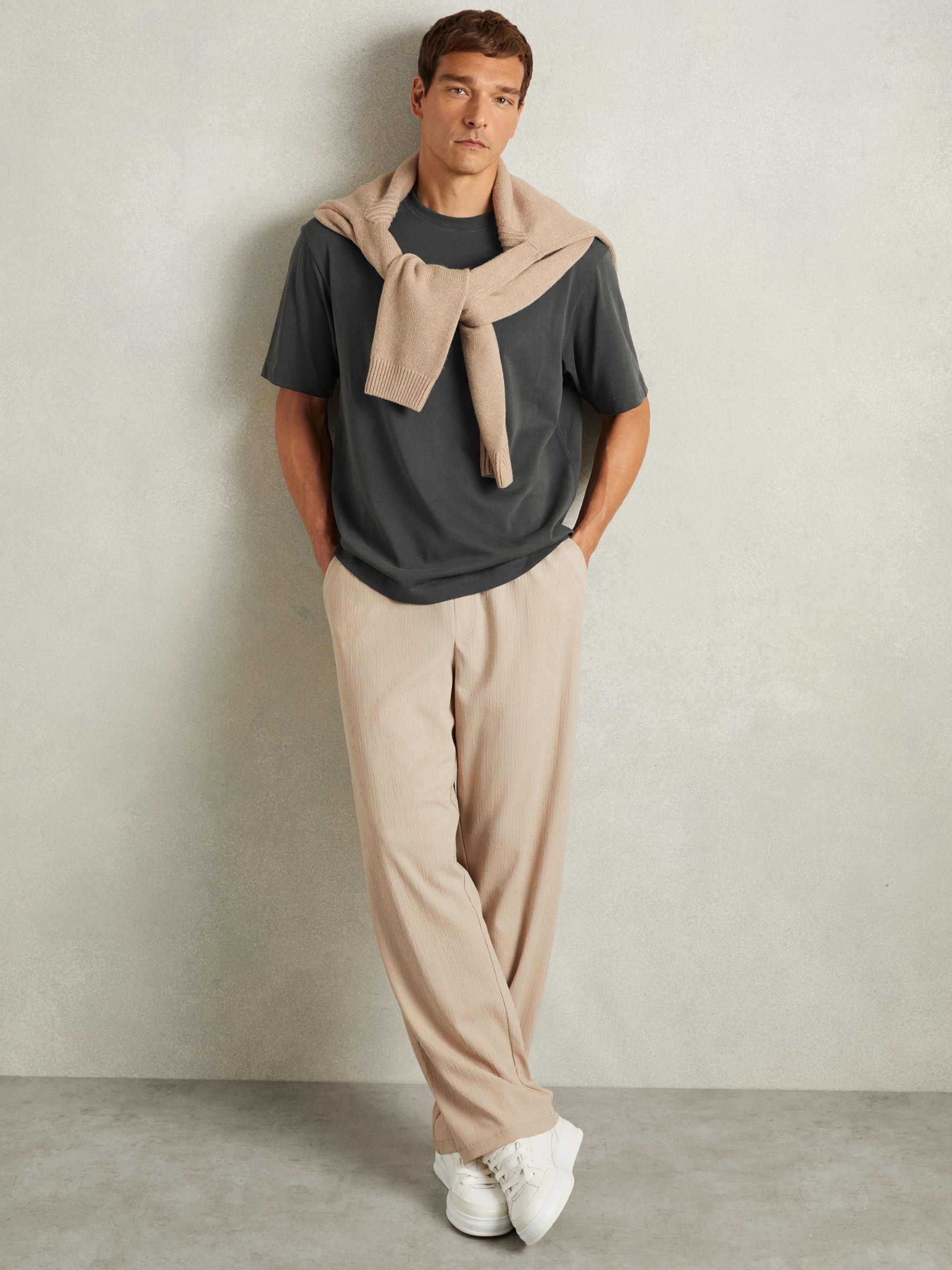 Cotton Garment-Dyed Oversized T-Shirt in Washed Black