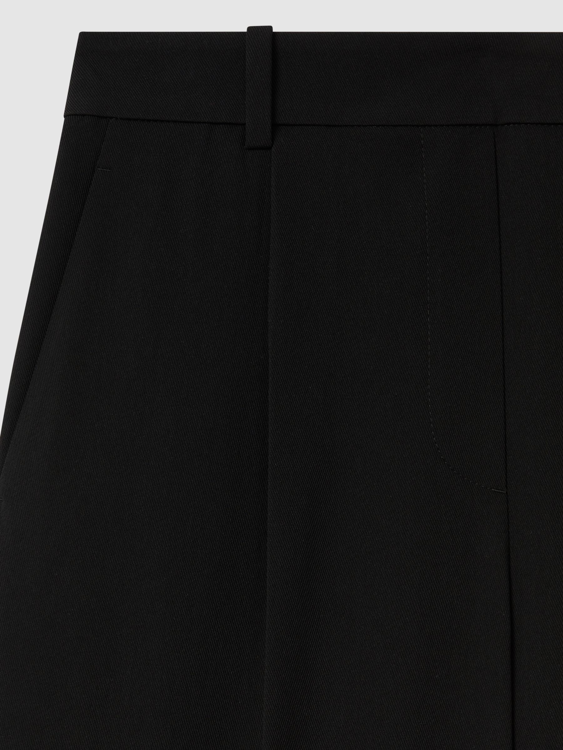 Petite Half-Elasticated Wide Leg Trousers in Black