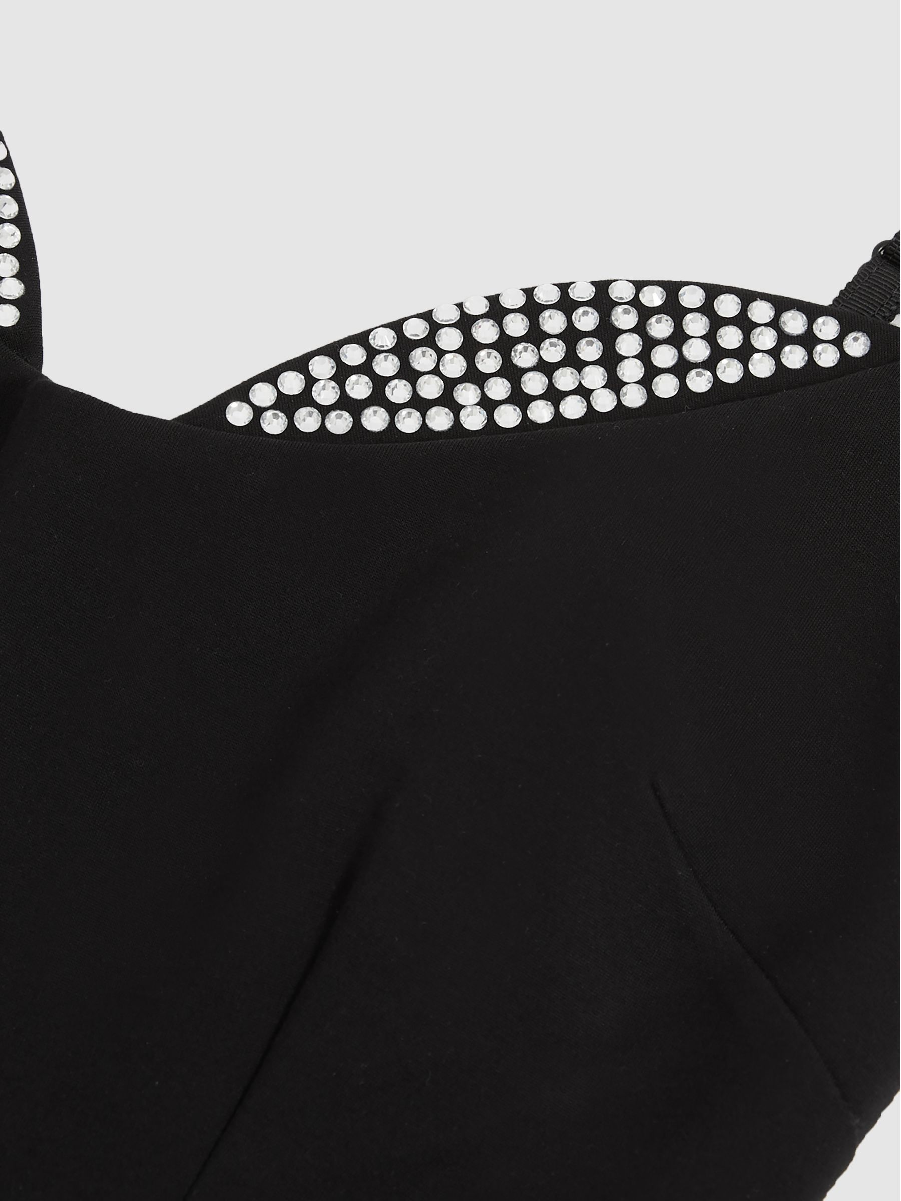 Good American Crystal-Trim Maxi Dress in Black