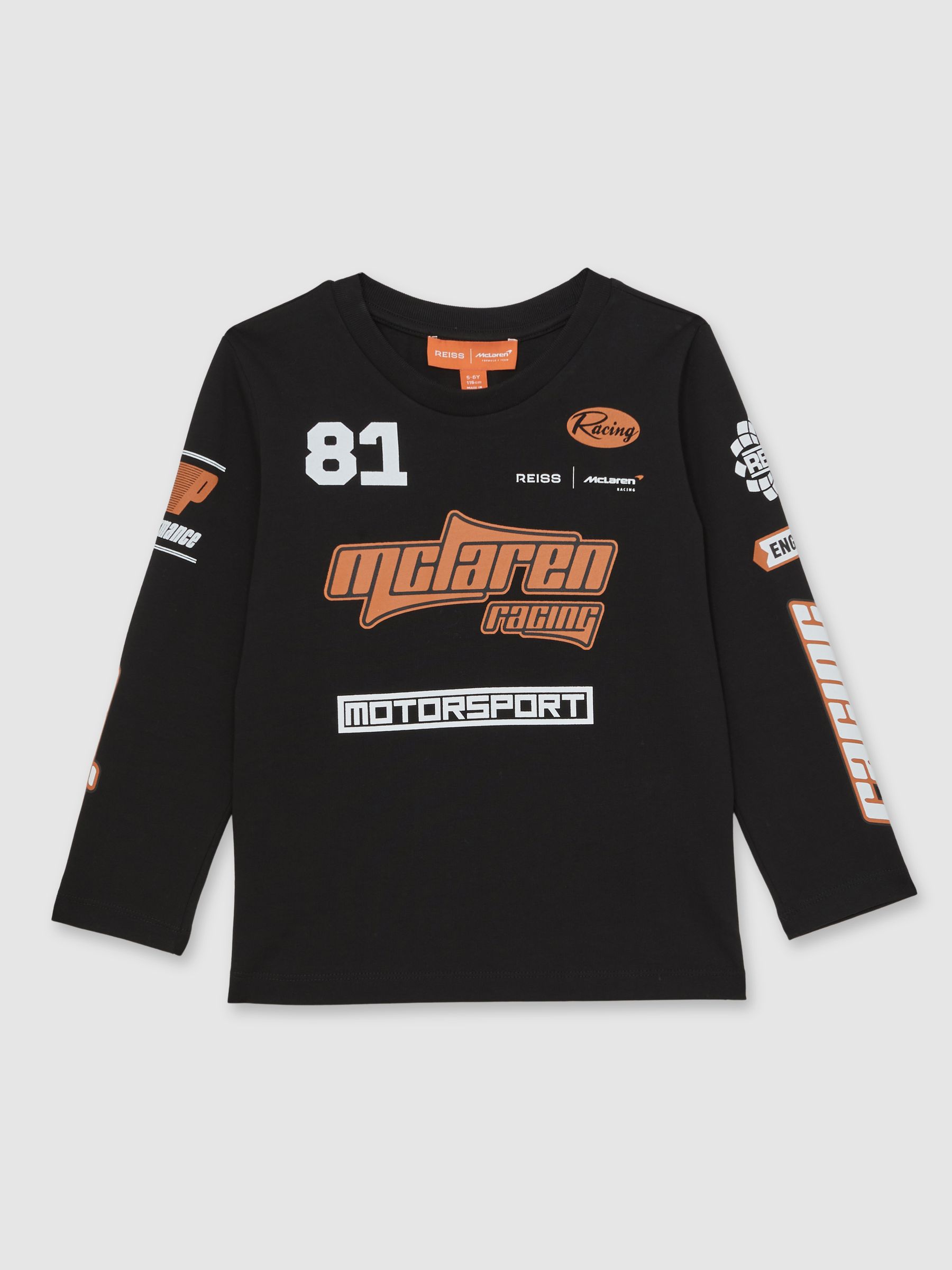 3-9 yrs McLaren F1 Team Cotton Logo T-Shirt Unisex Fit in Black