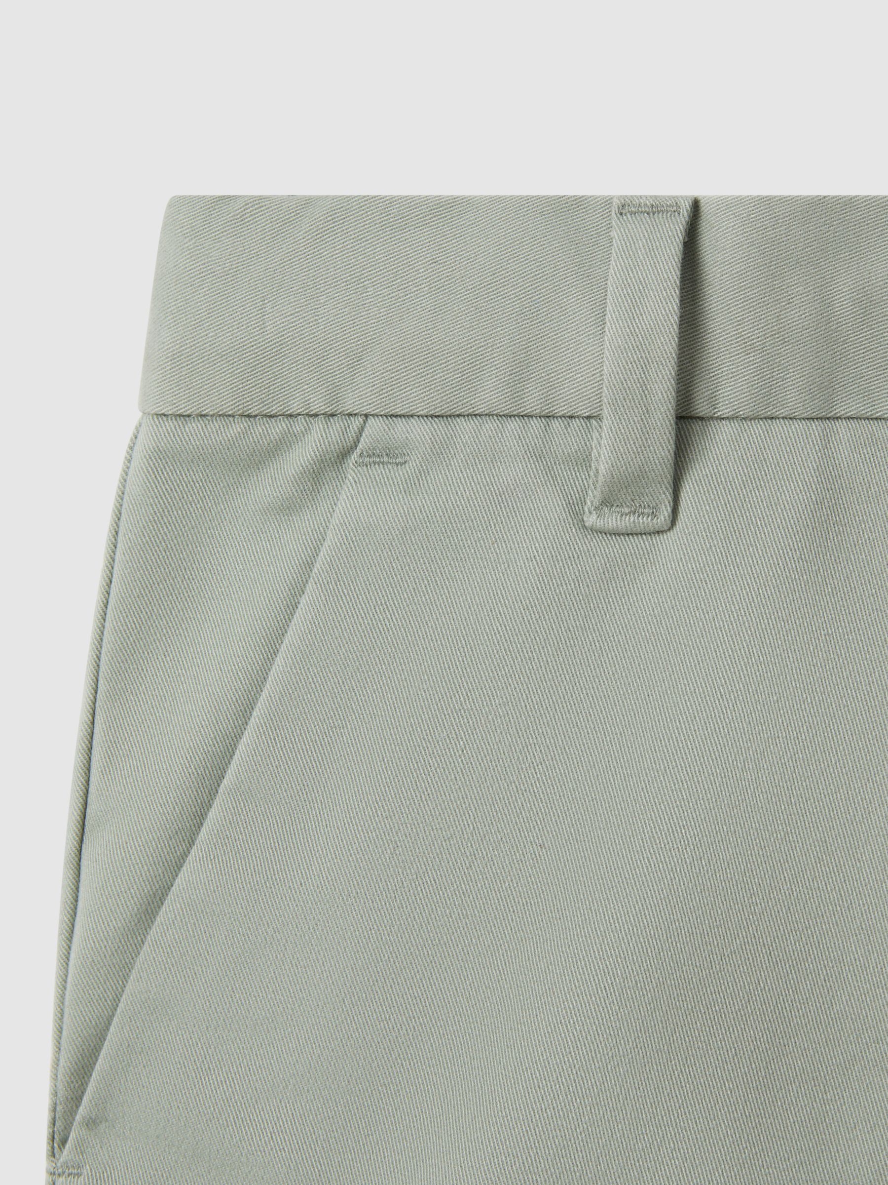 3-9 yrs Cotton Chino Shorts with Stretch in Pistachio