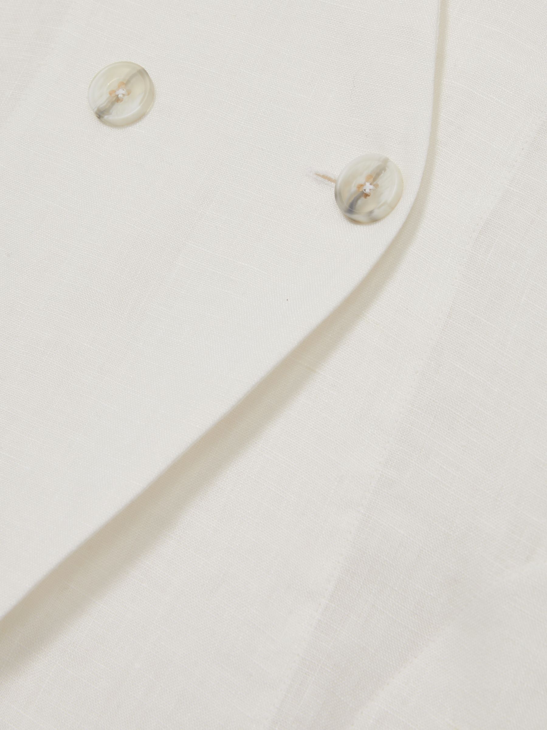 Linen Button-Front Waistcoat in Ivory