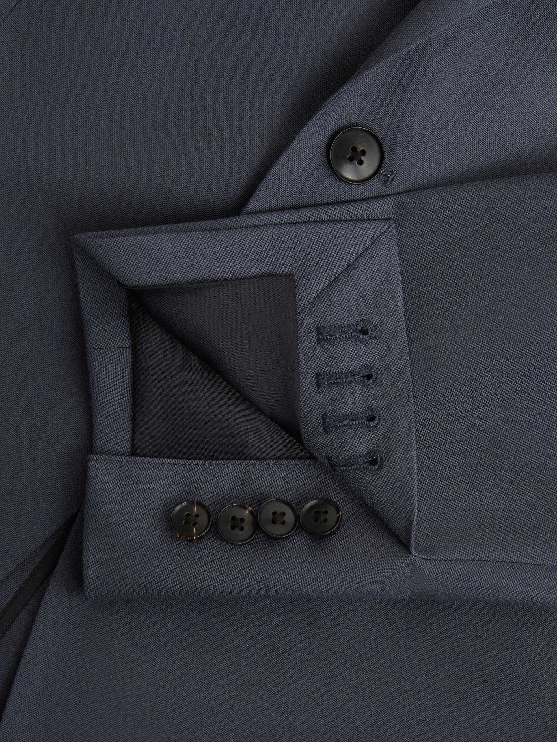 Fine Airforce Blue Modern Fit Single Breasted Wool Blazer