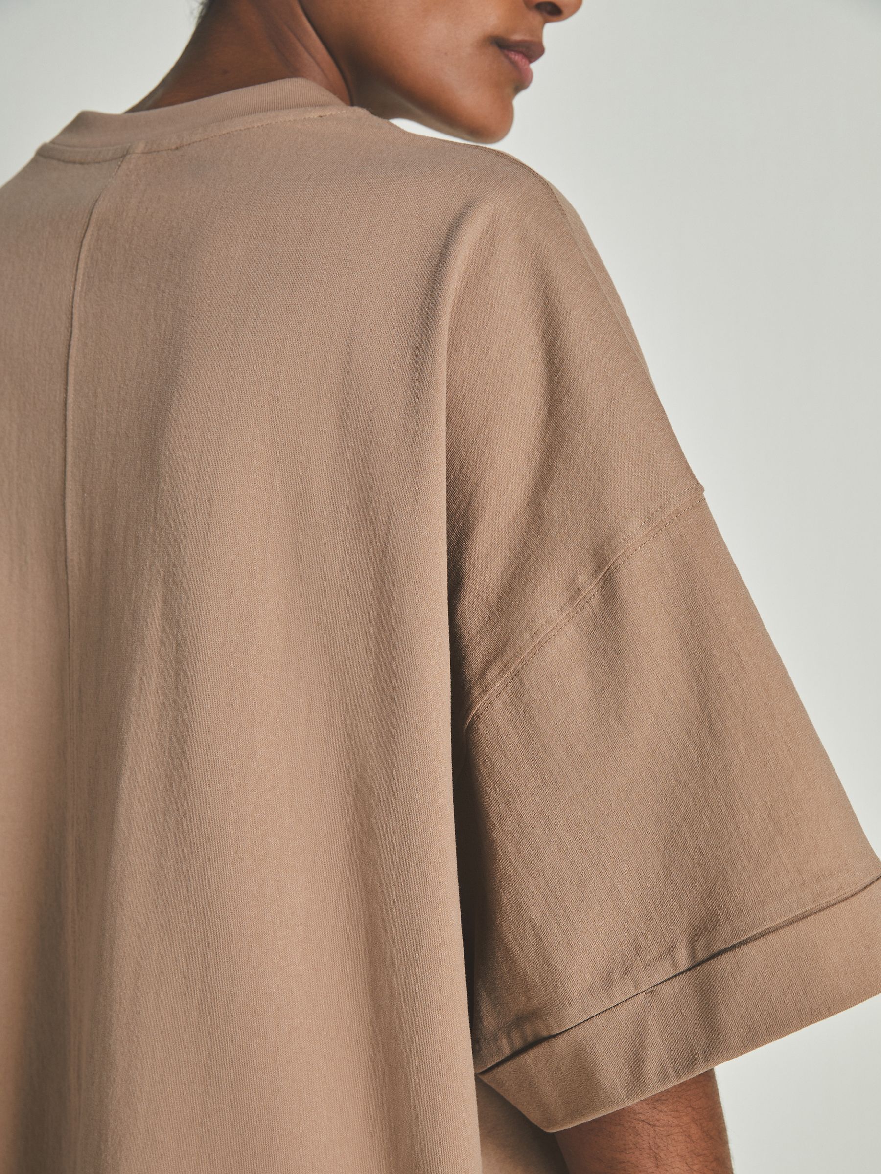 Reiss | Les 100 Ciels Cotton-Blend Jersey T-Shirt in Camel