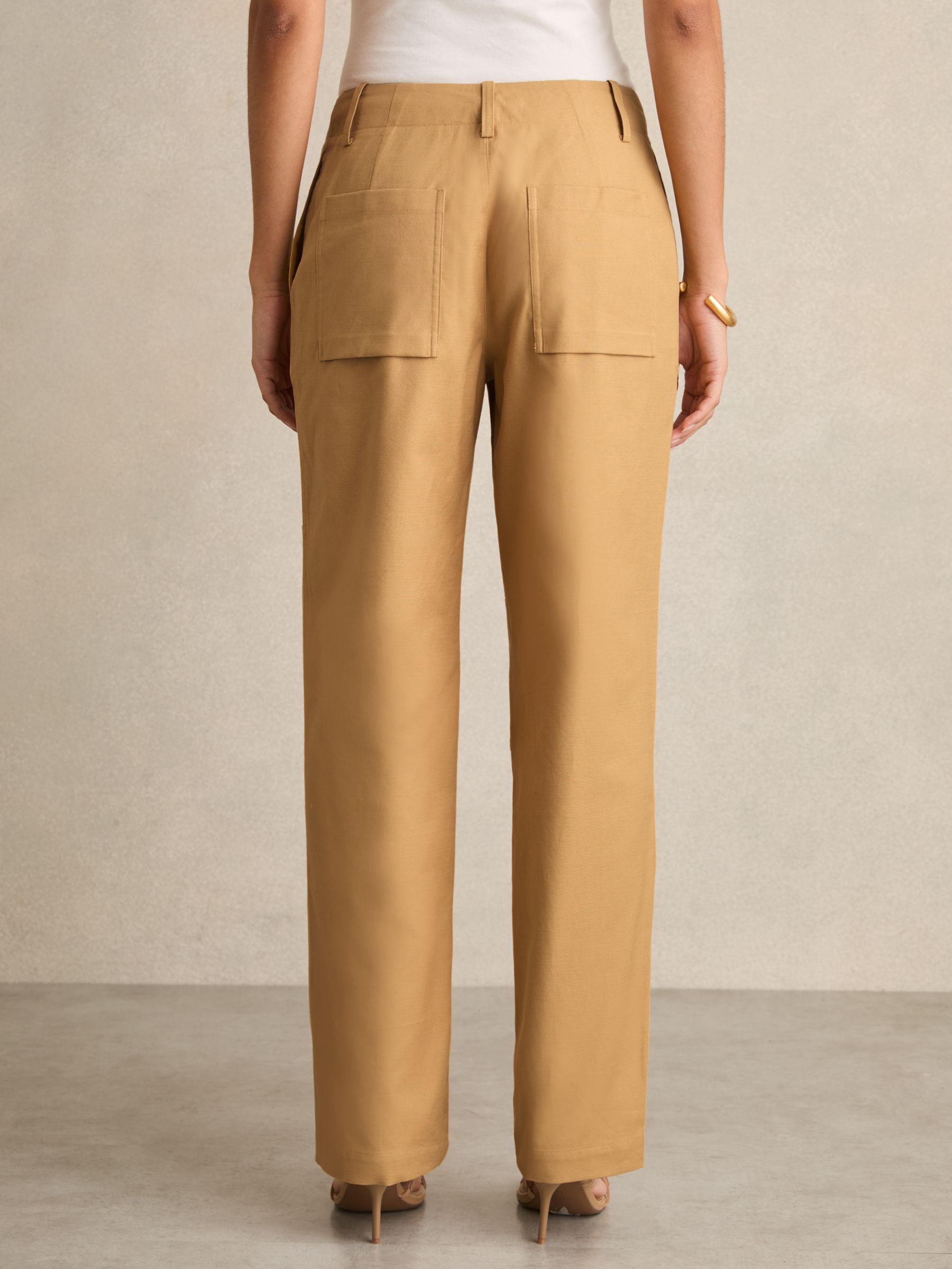 Lace-up Tapered Trousers in Tan