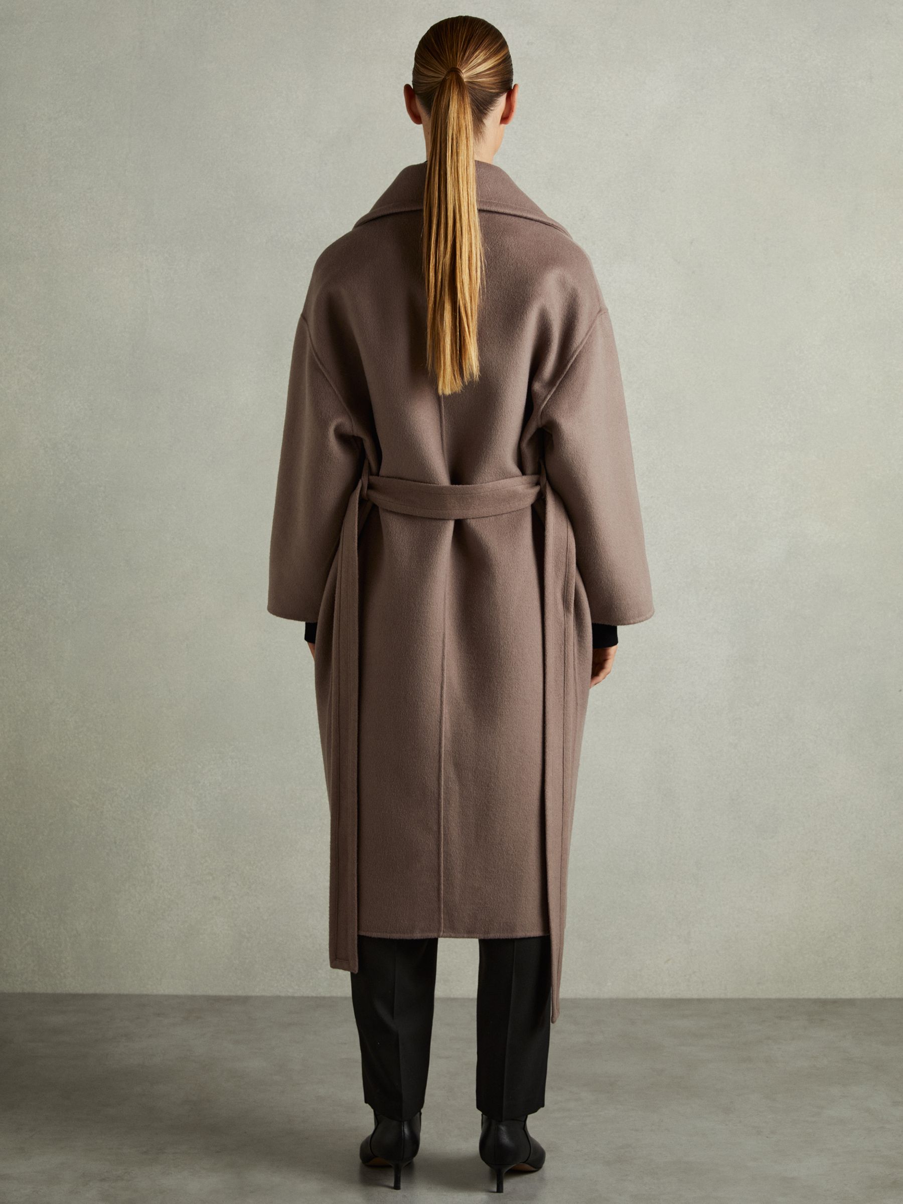 Wool-Blend Blindseam Coat in Mink Neutral