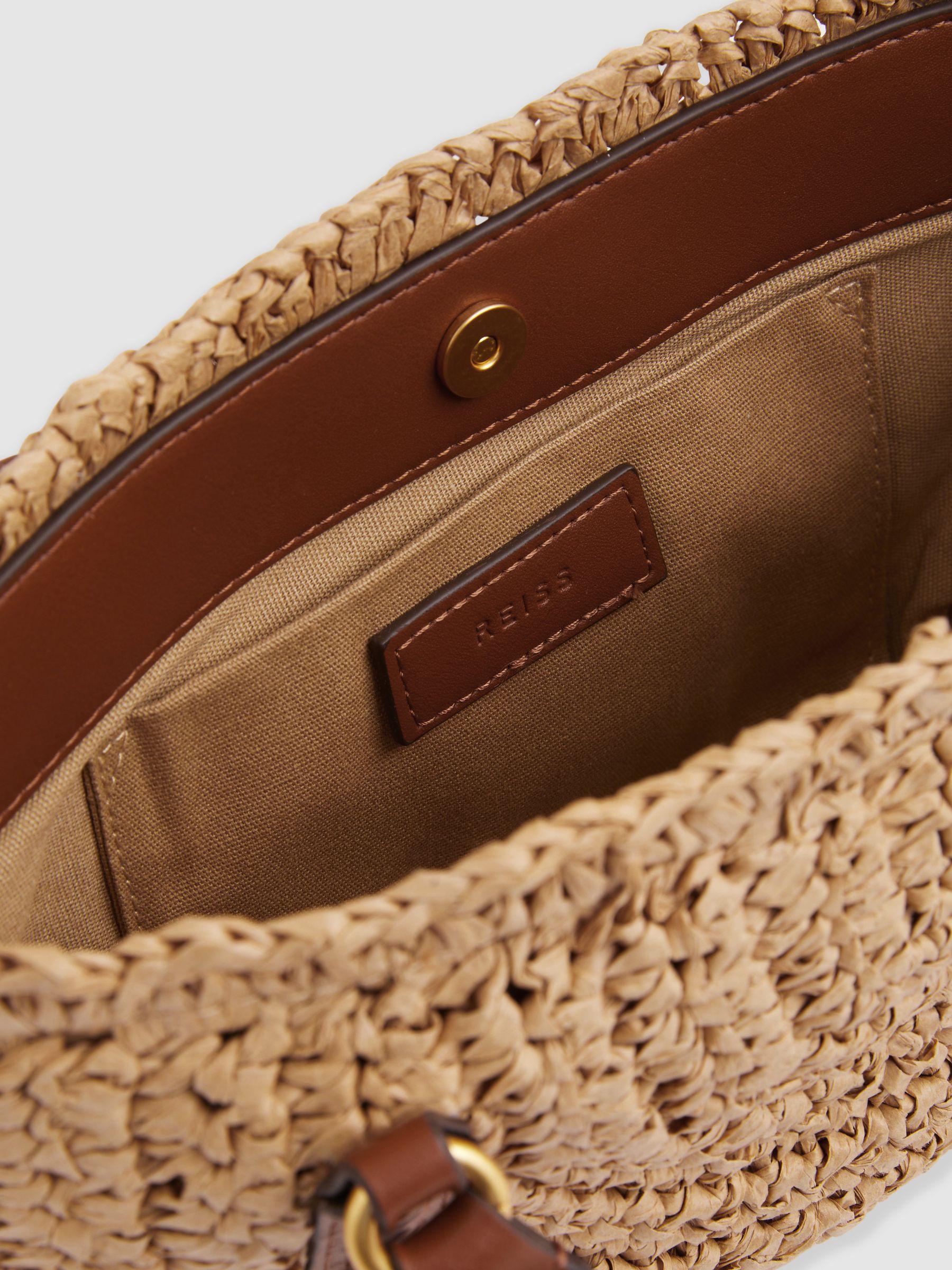 Raffia Woven Cross-body Bag in Natural