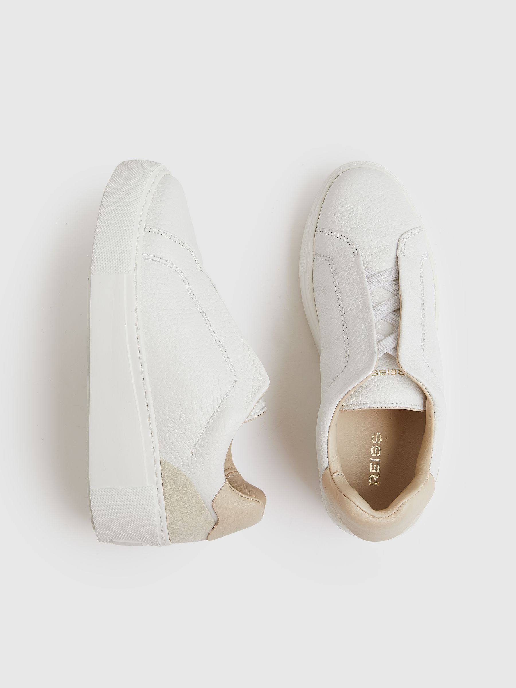 Leather Slip-On Trainers in White