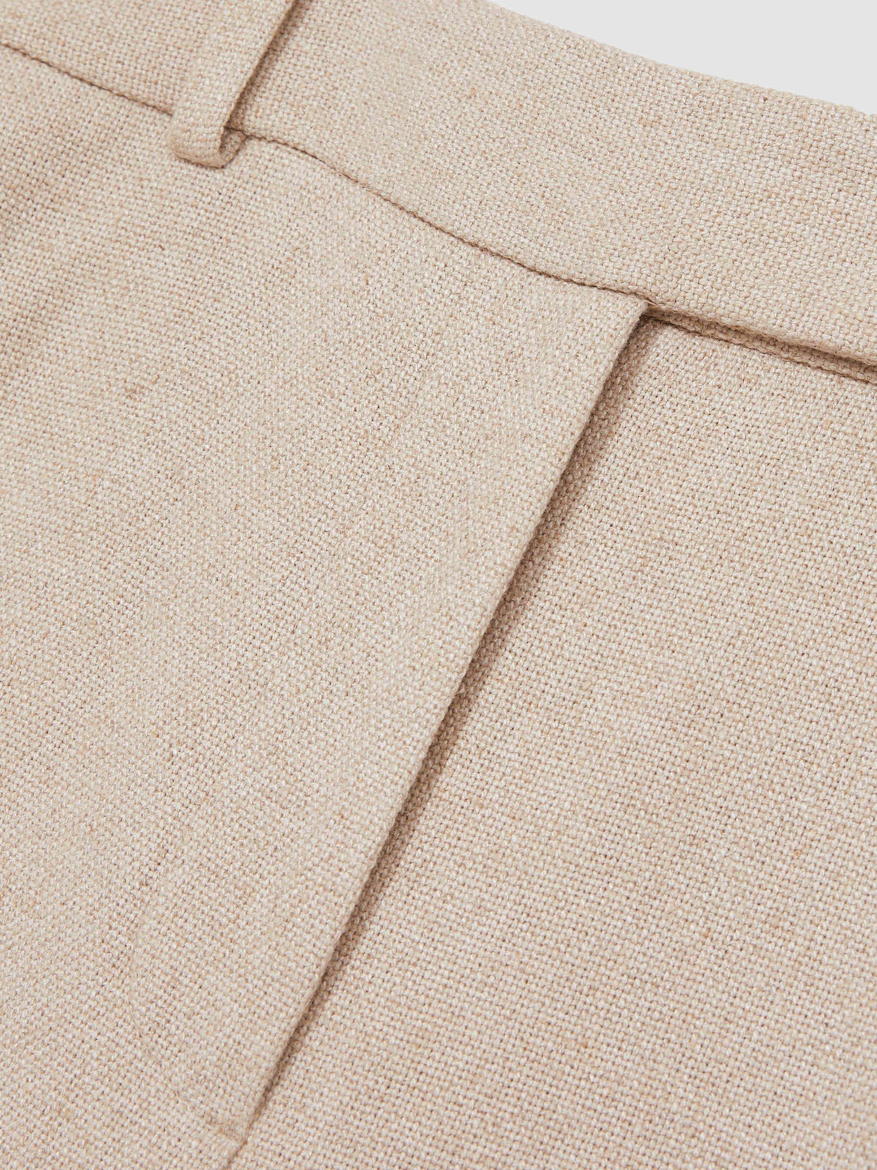 Petite Linen-Blend Wide-Leg Trousers in Neutral