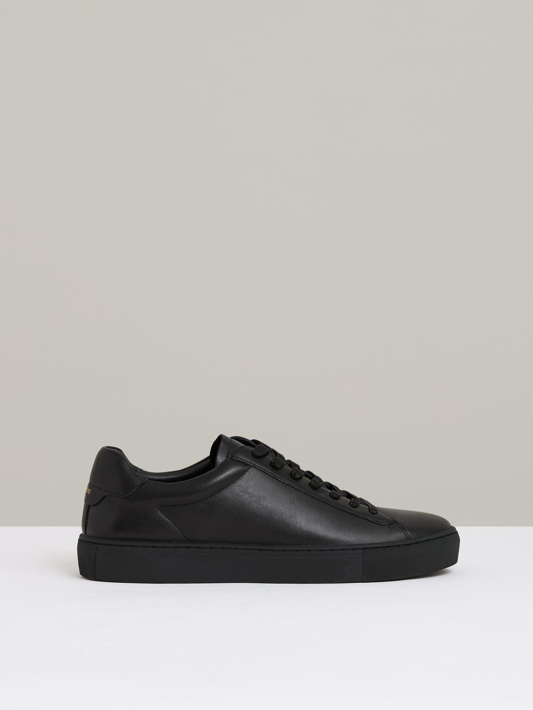 Leather Low-Top Trainers in All Black