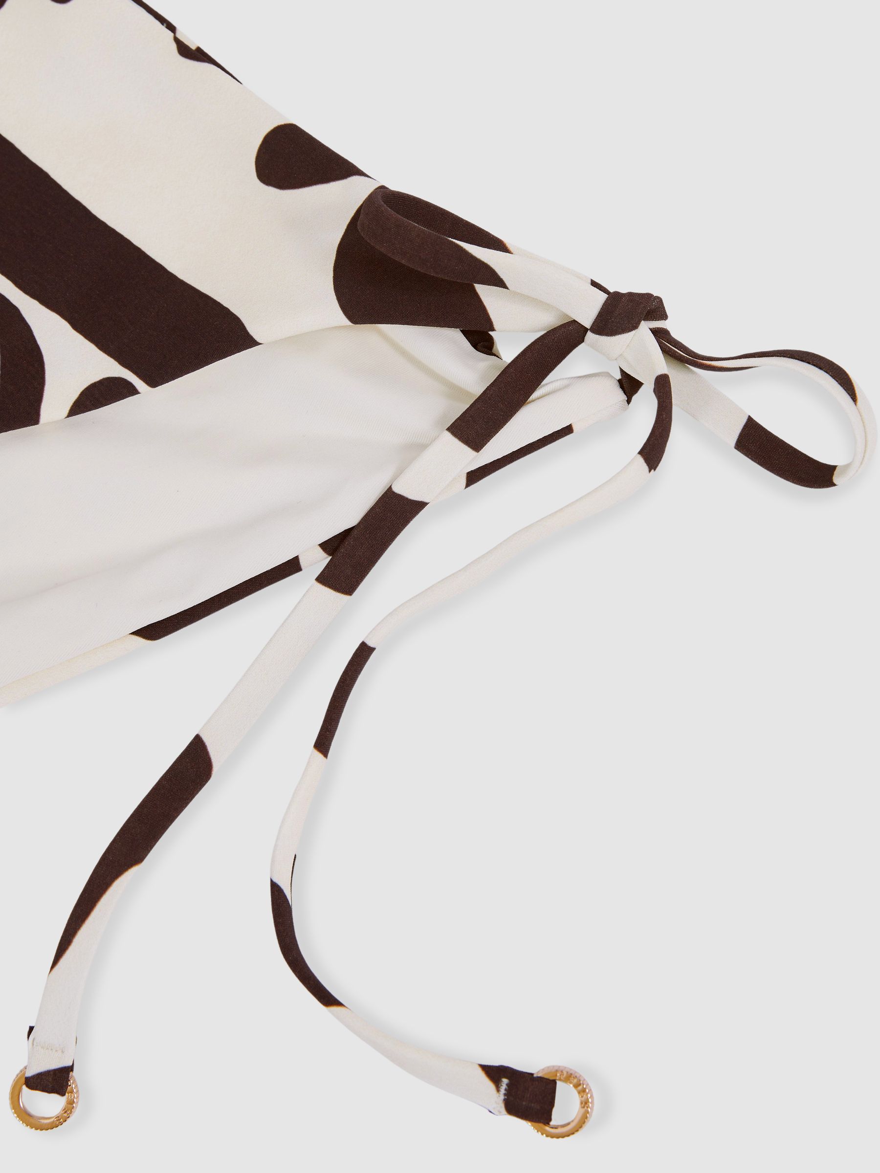 Printed Bikini Bottoms in Chocolate/Cream