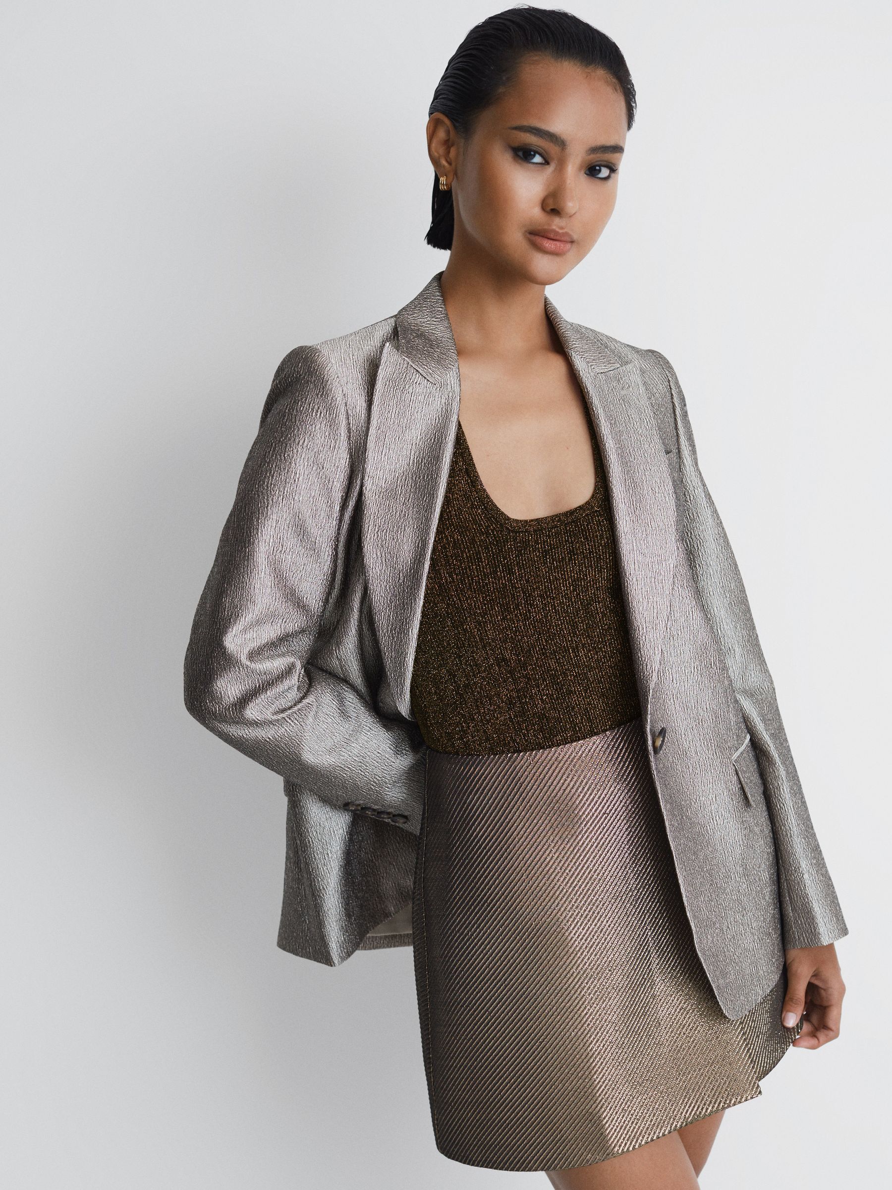 Metallic Racerback Vest in Bronze