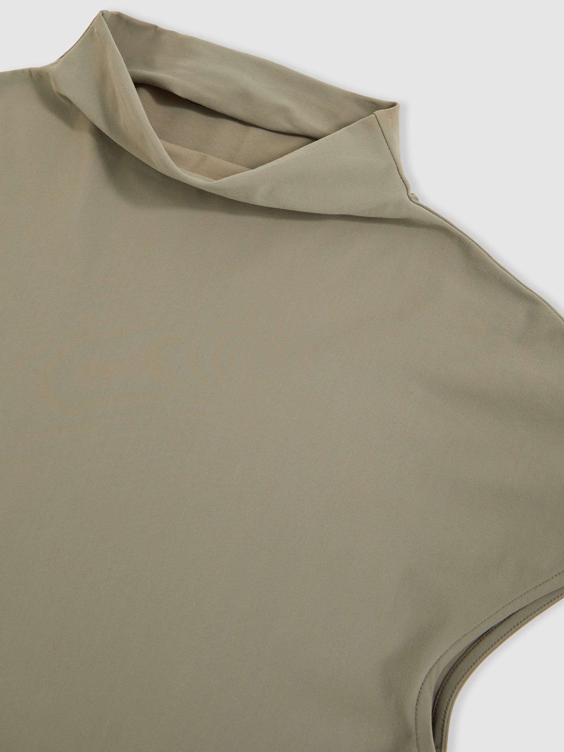 High-Neck Jersey Bodysuit in Sage Green