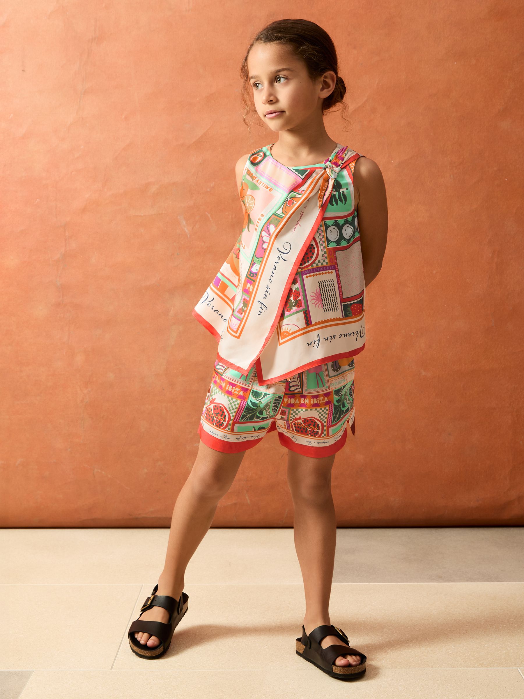 4-9 yrs SmileyWorld | Reiss Motif Print Top in Multi