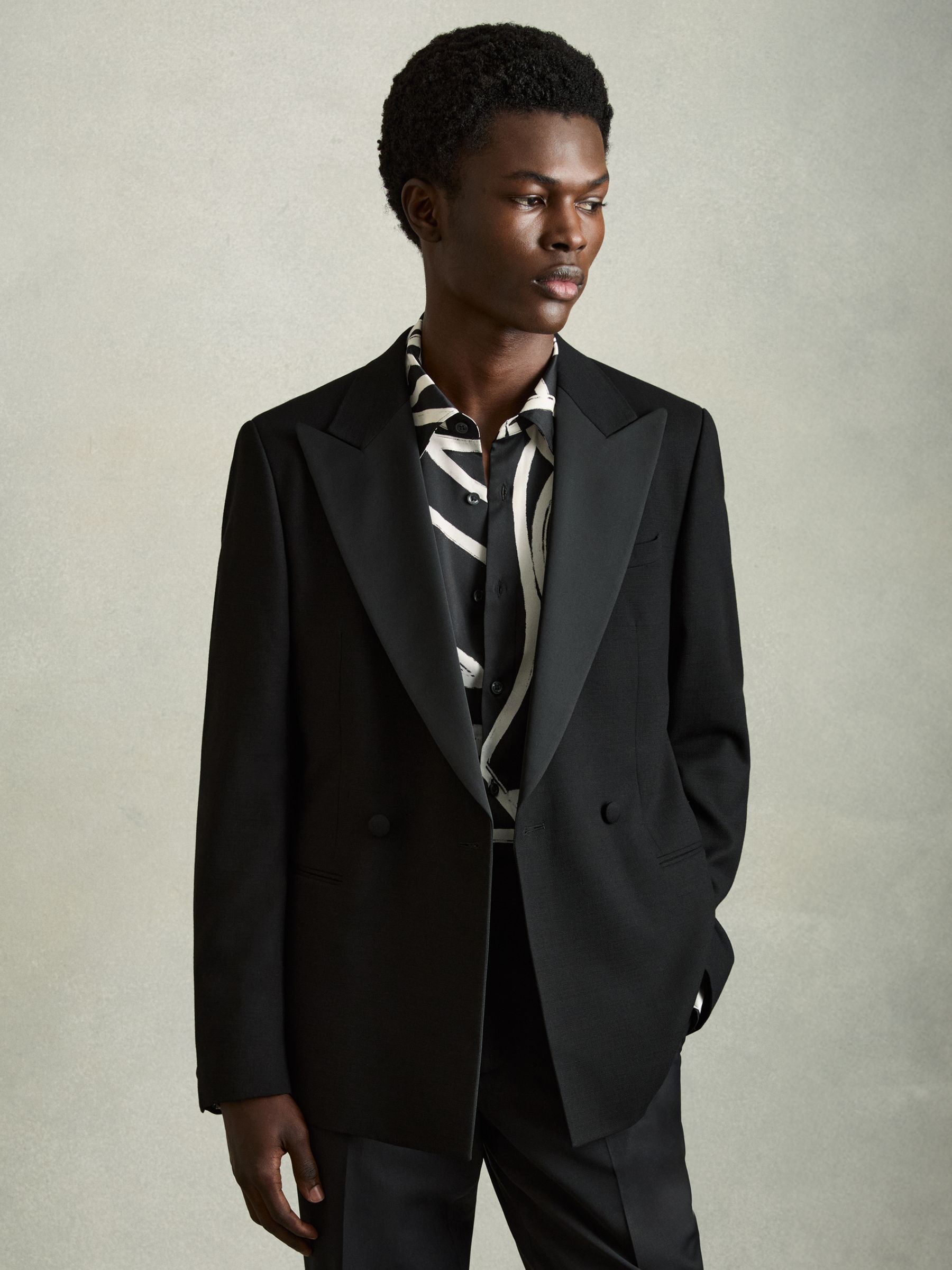 Abstract Painted Print Shirt in Black/White