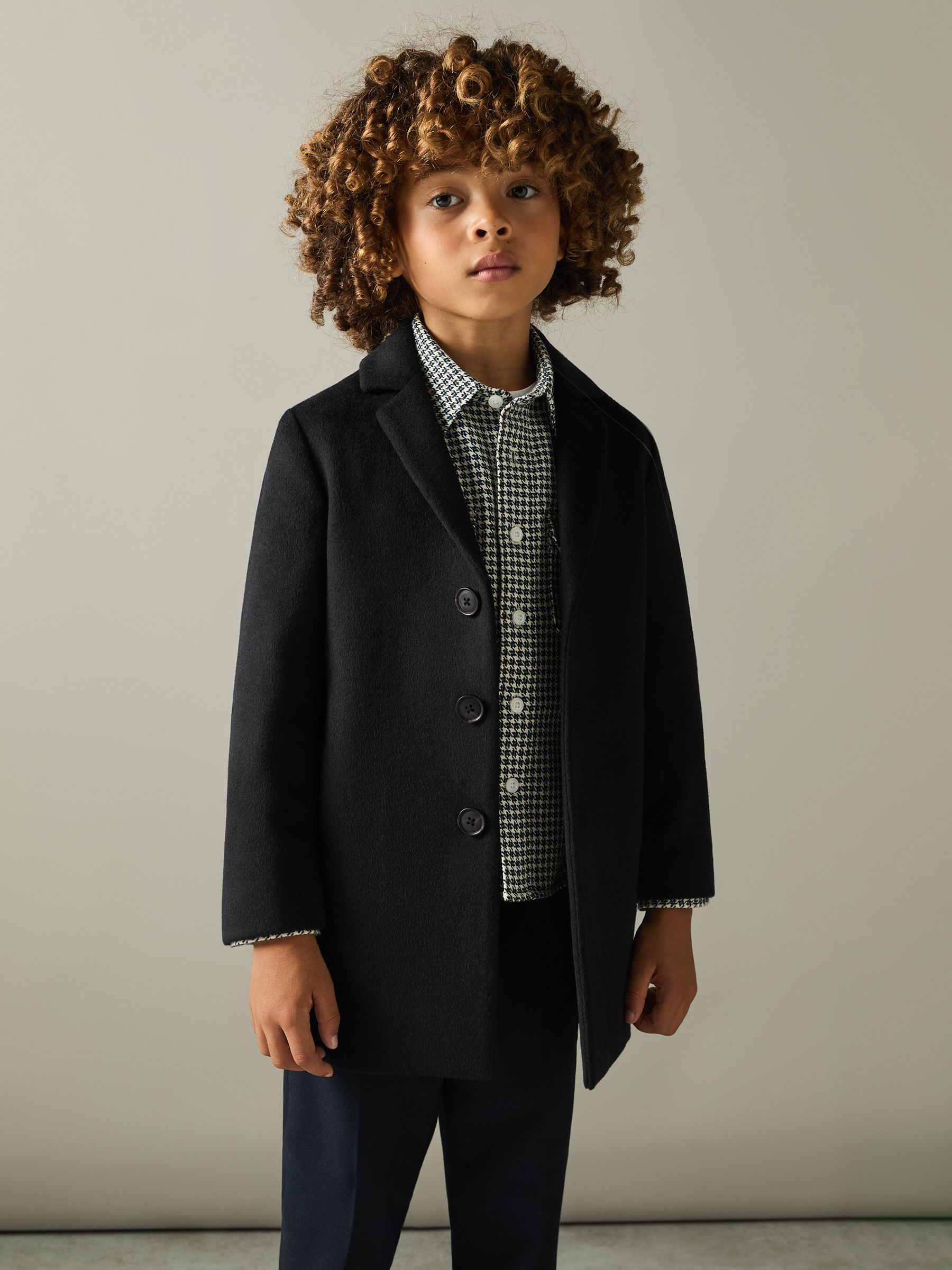9-13 yrs Single Breasted Overcoat in Navy