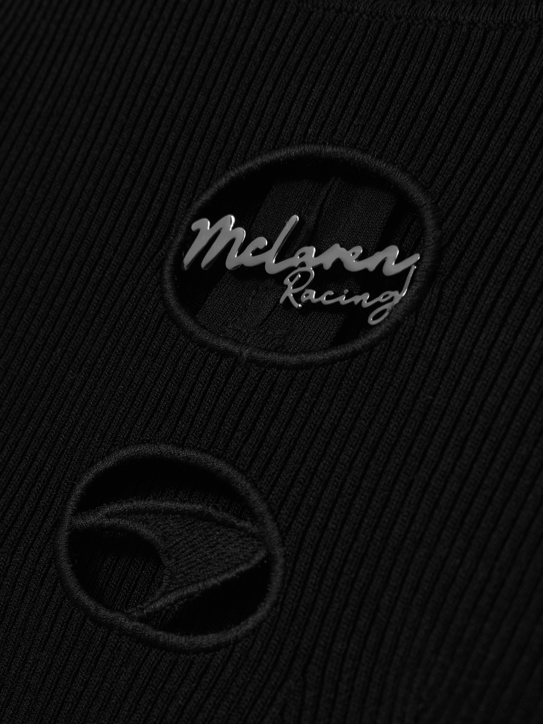 McLaren F1 Team Cut-Out Knit Crop Top in Black