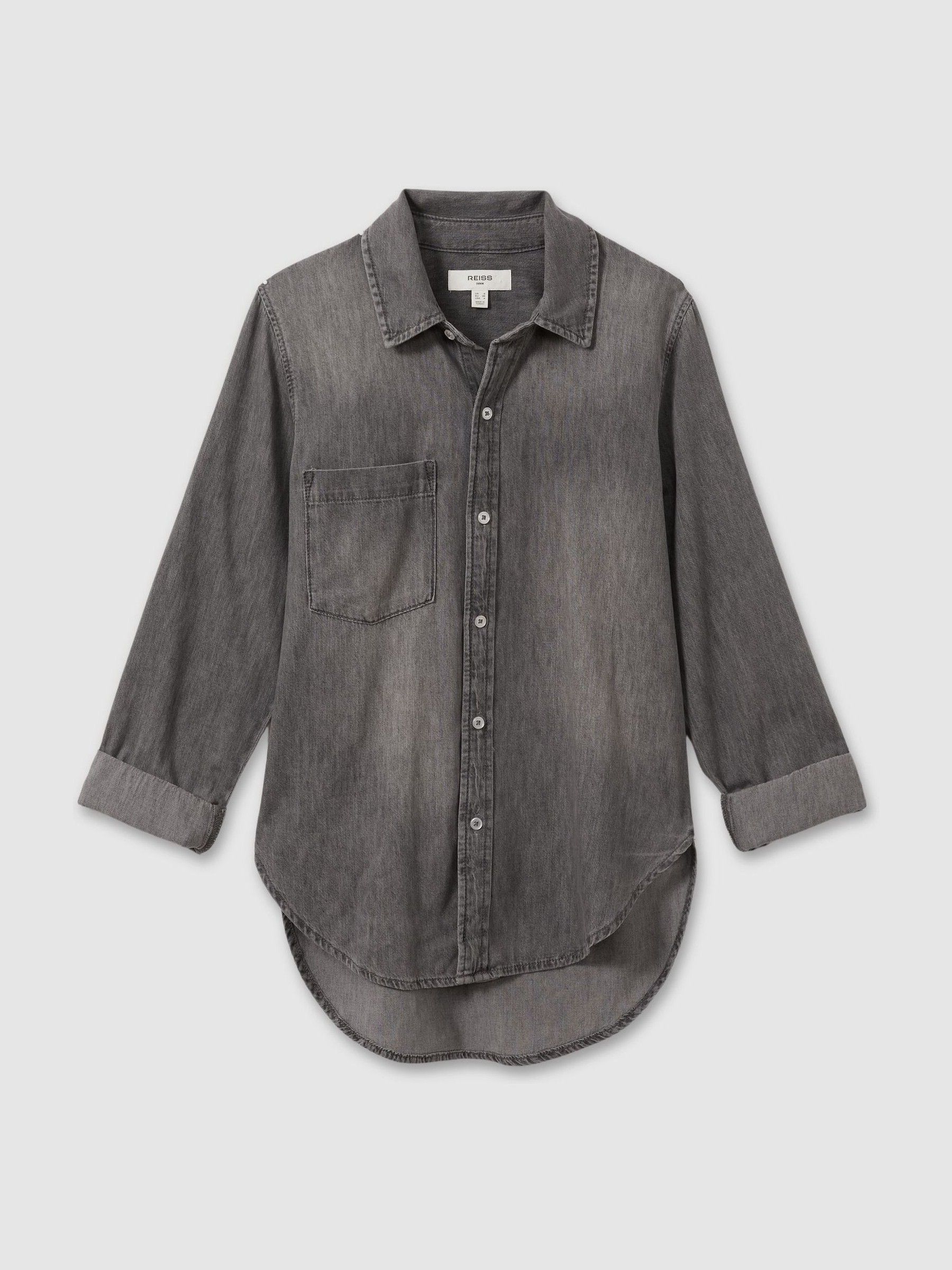 Relaxed Denim Shirt in Grey