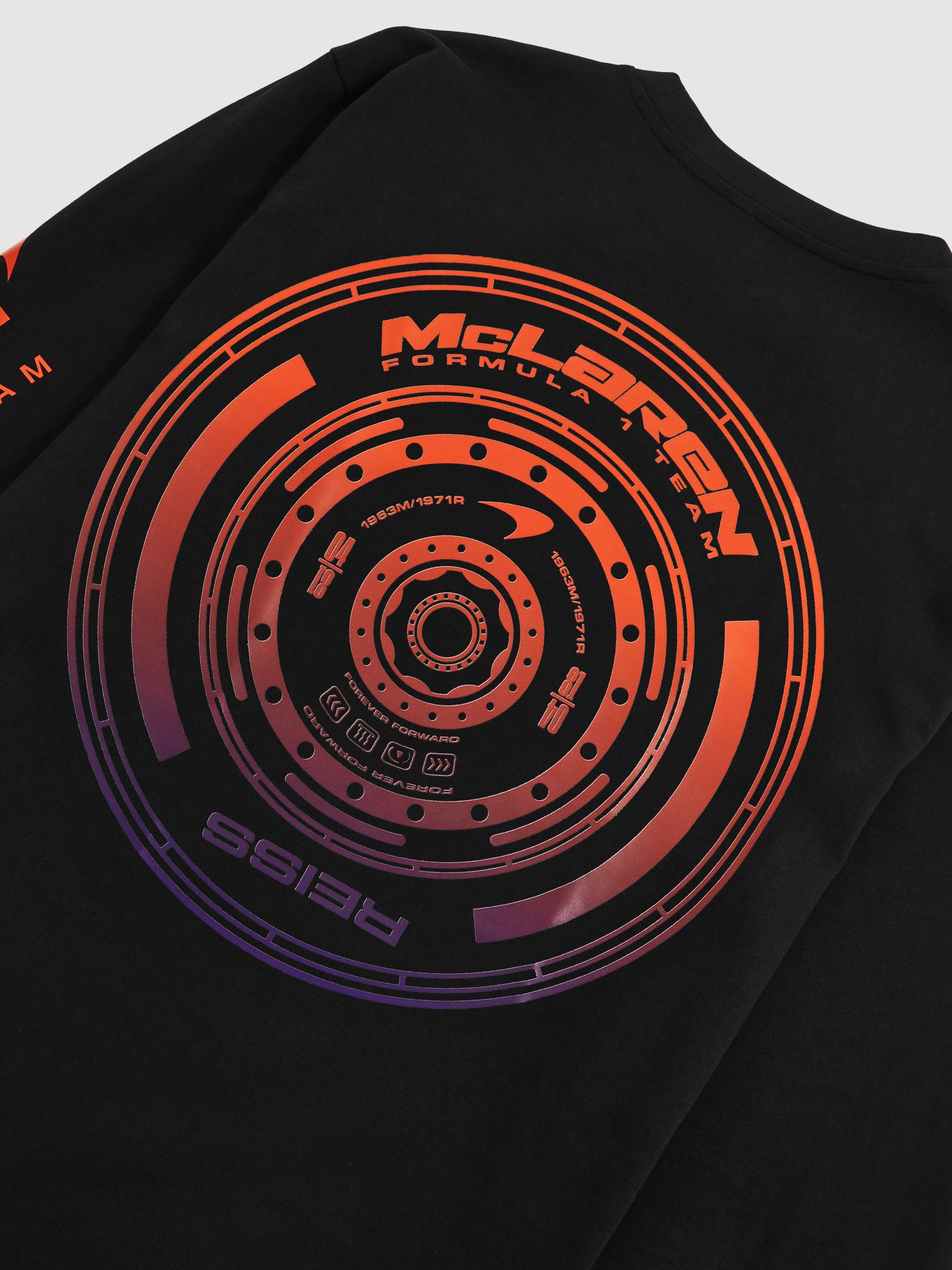 Unisex Fit McLaren F1 Team Tyre-Print T-Shirt in Black
