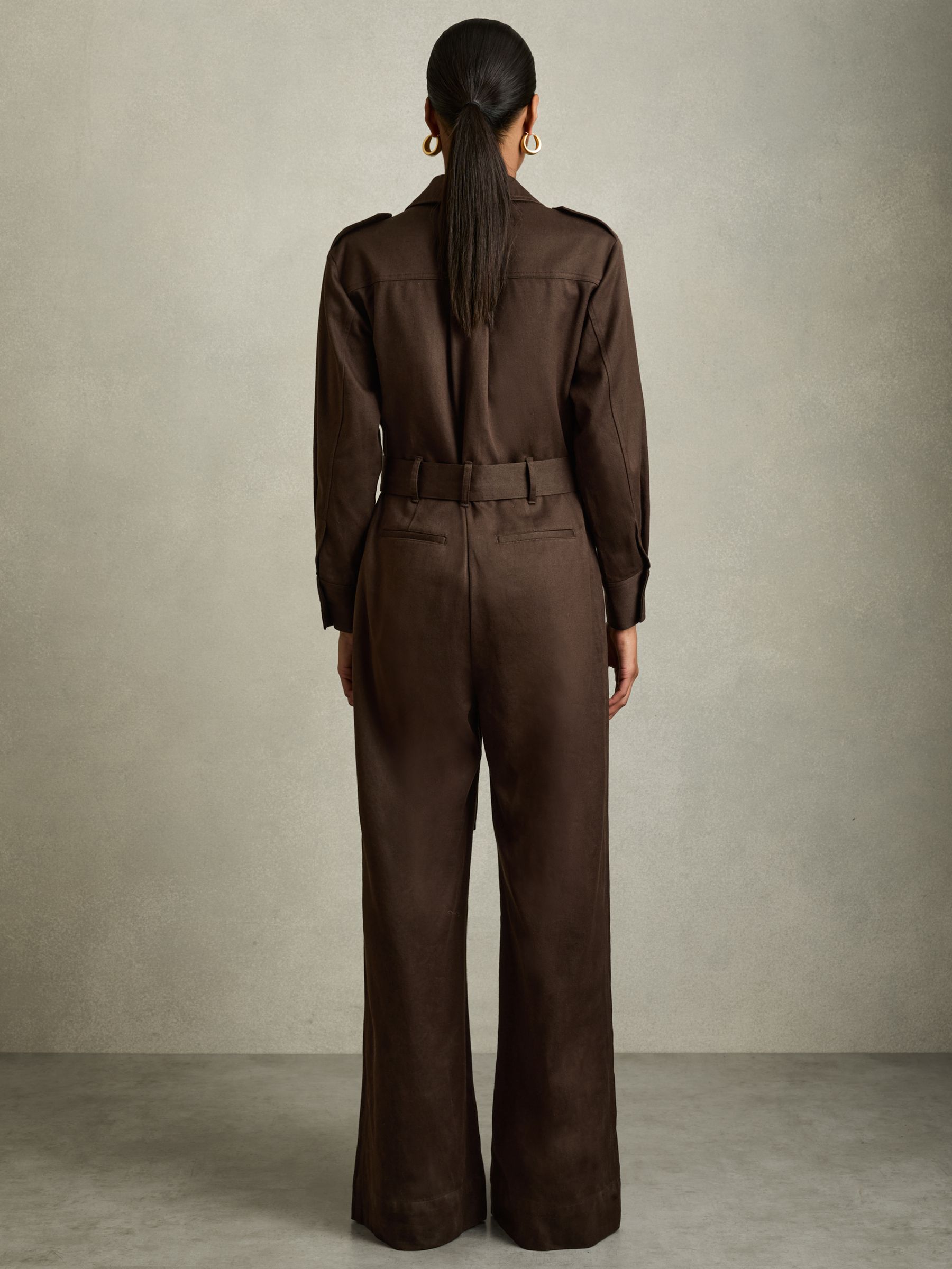 Wide Leg Utility Jumpsuit in Burgundy