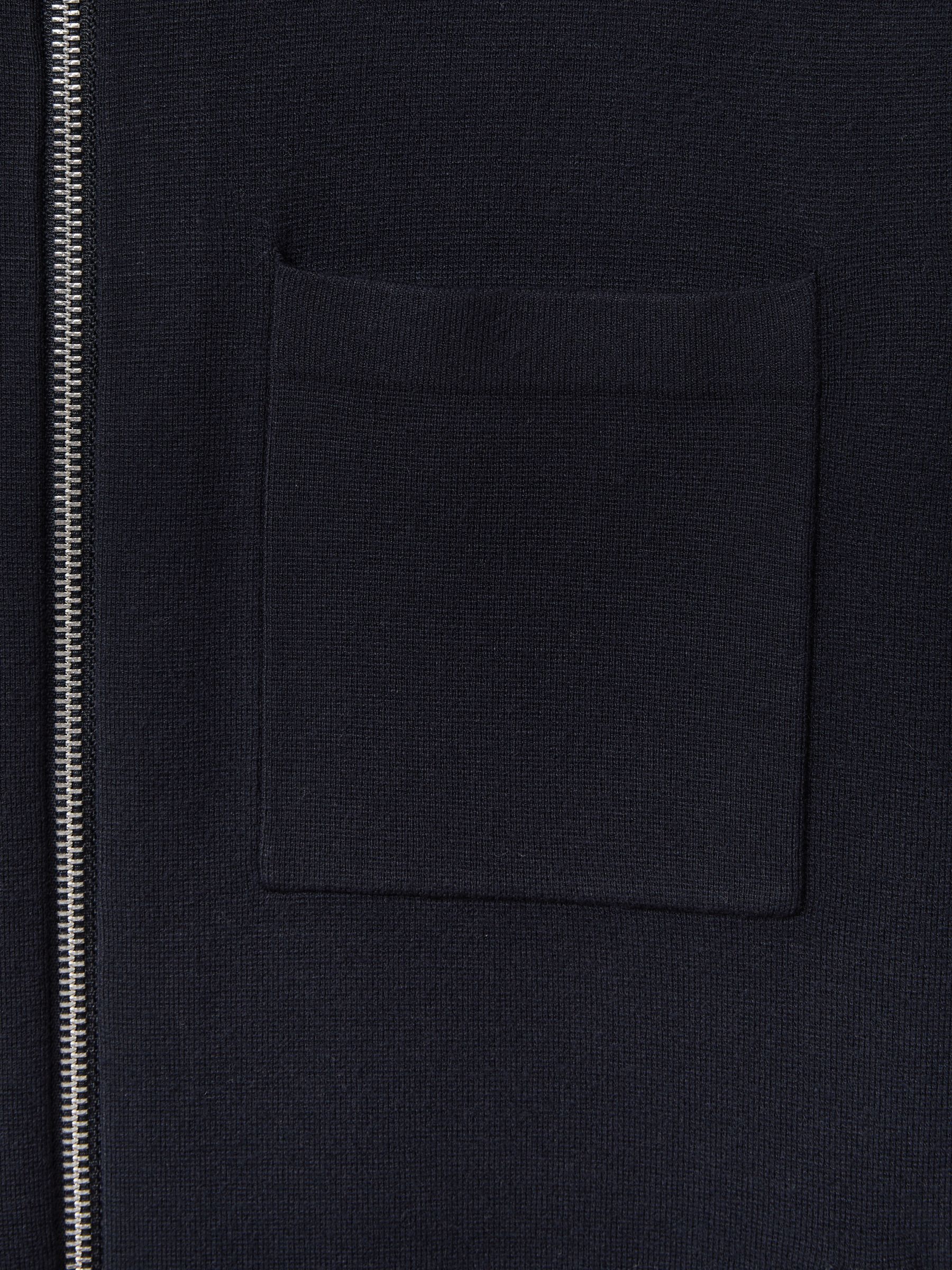 Knitted Zip-Through Jacket in Navy
