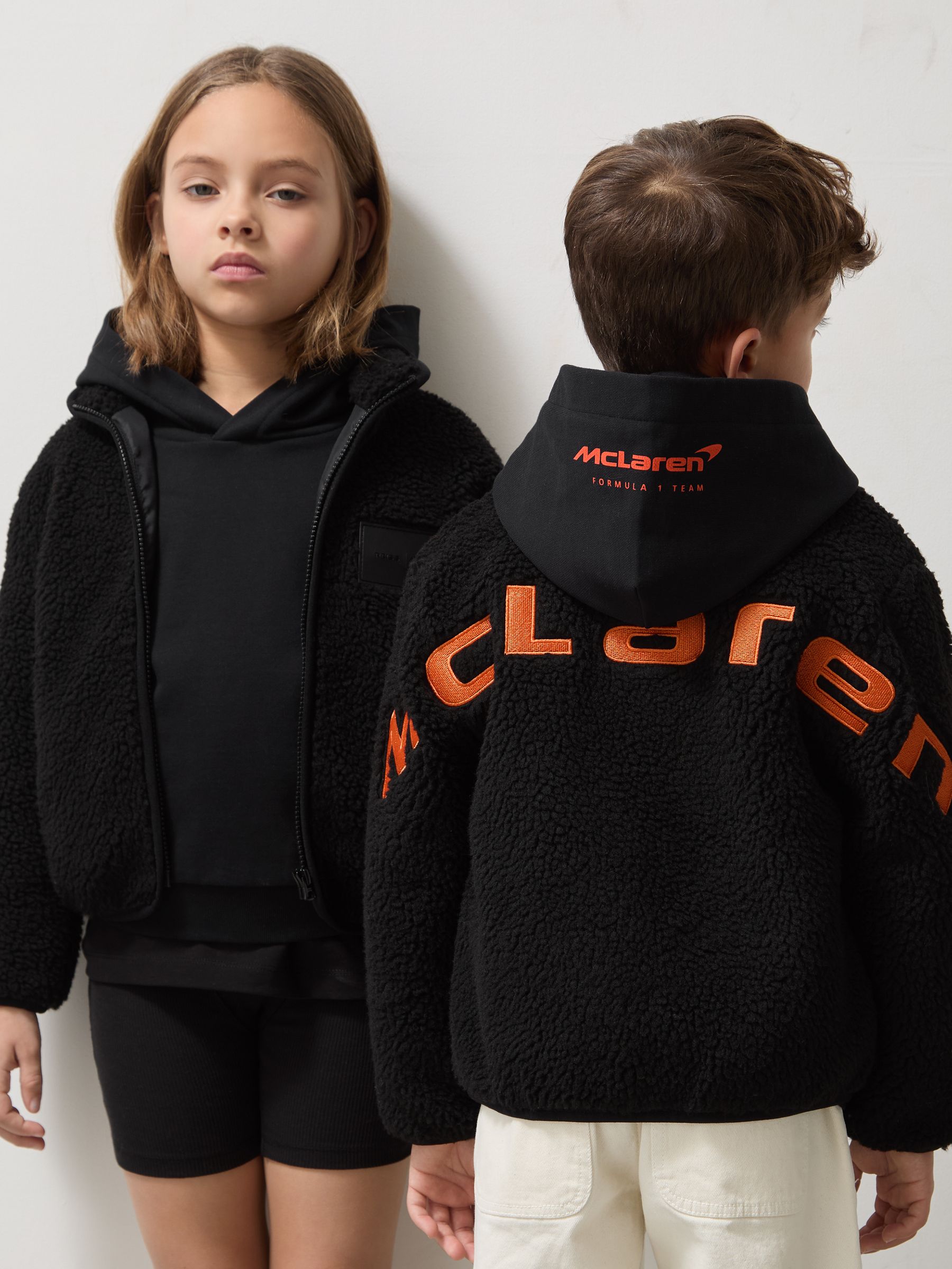 3-9 yrs Unisex Fit McLaren F1 Team Embroidered Fleece Jacket in Black