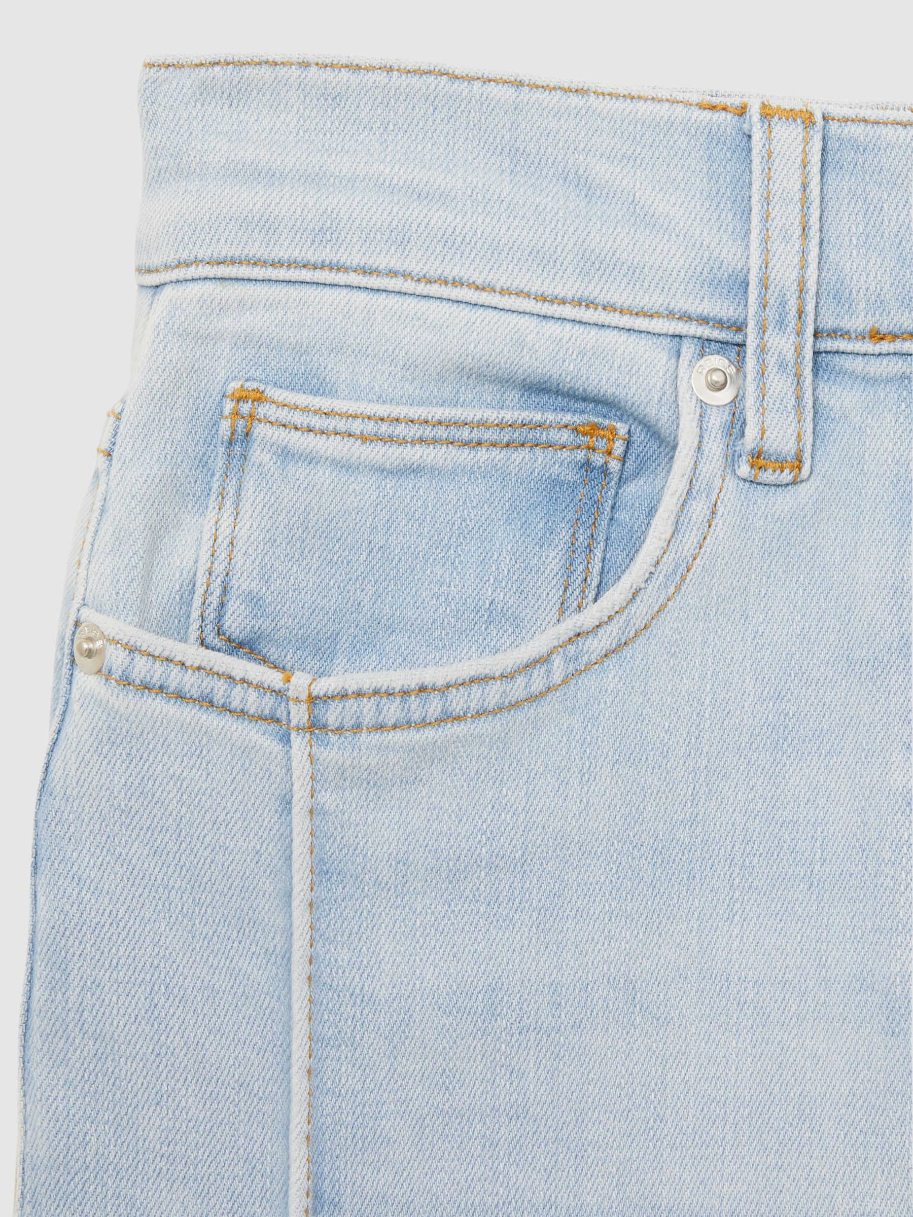 Petite Stretch-Cotton Wide-Leg Jeans in Light Blue