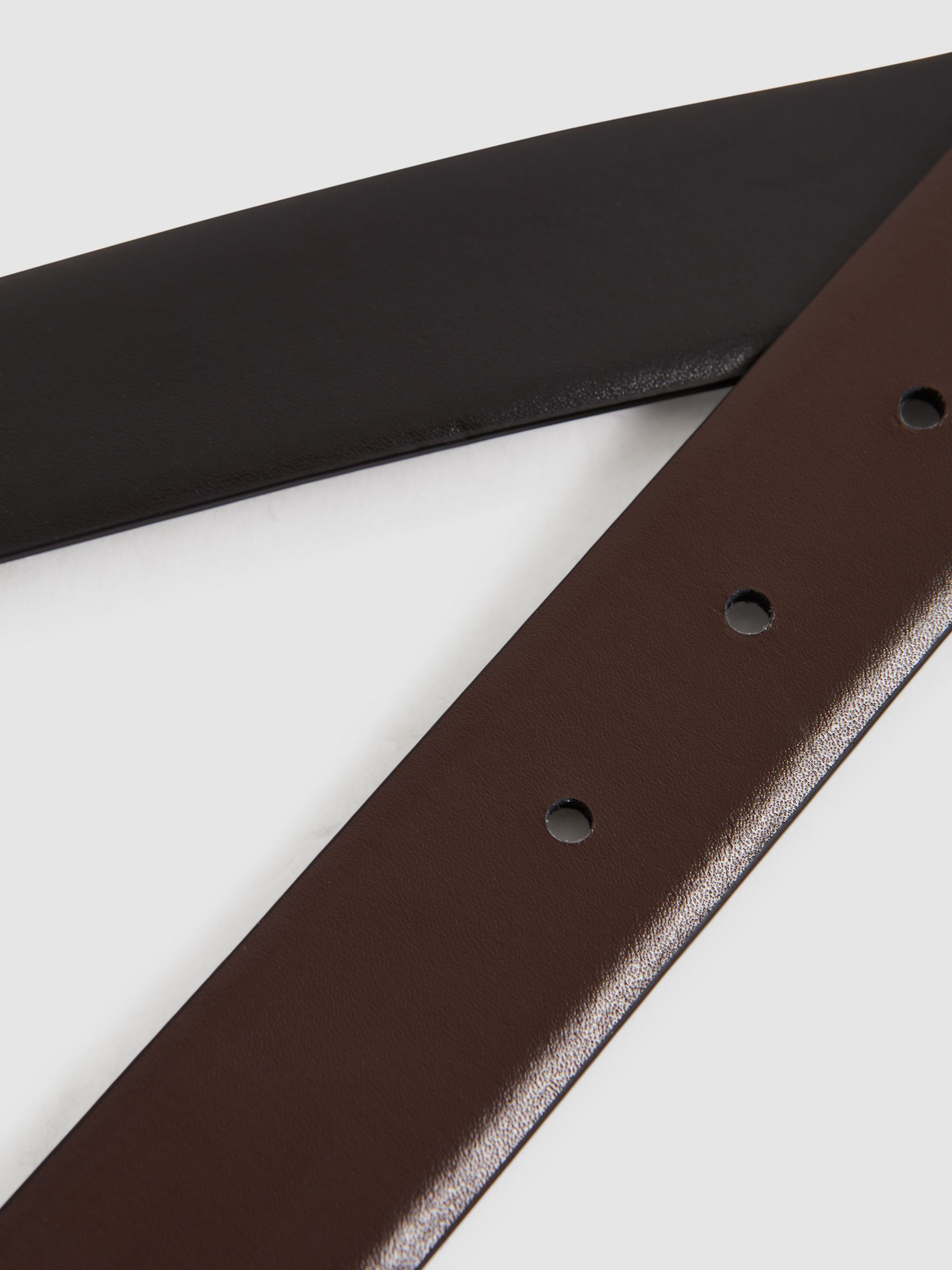 Reversible Leather Belt in Black/Dark Brown