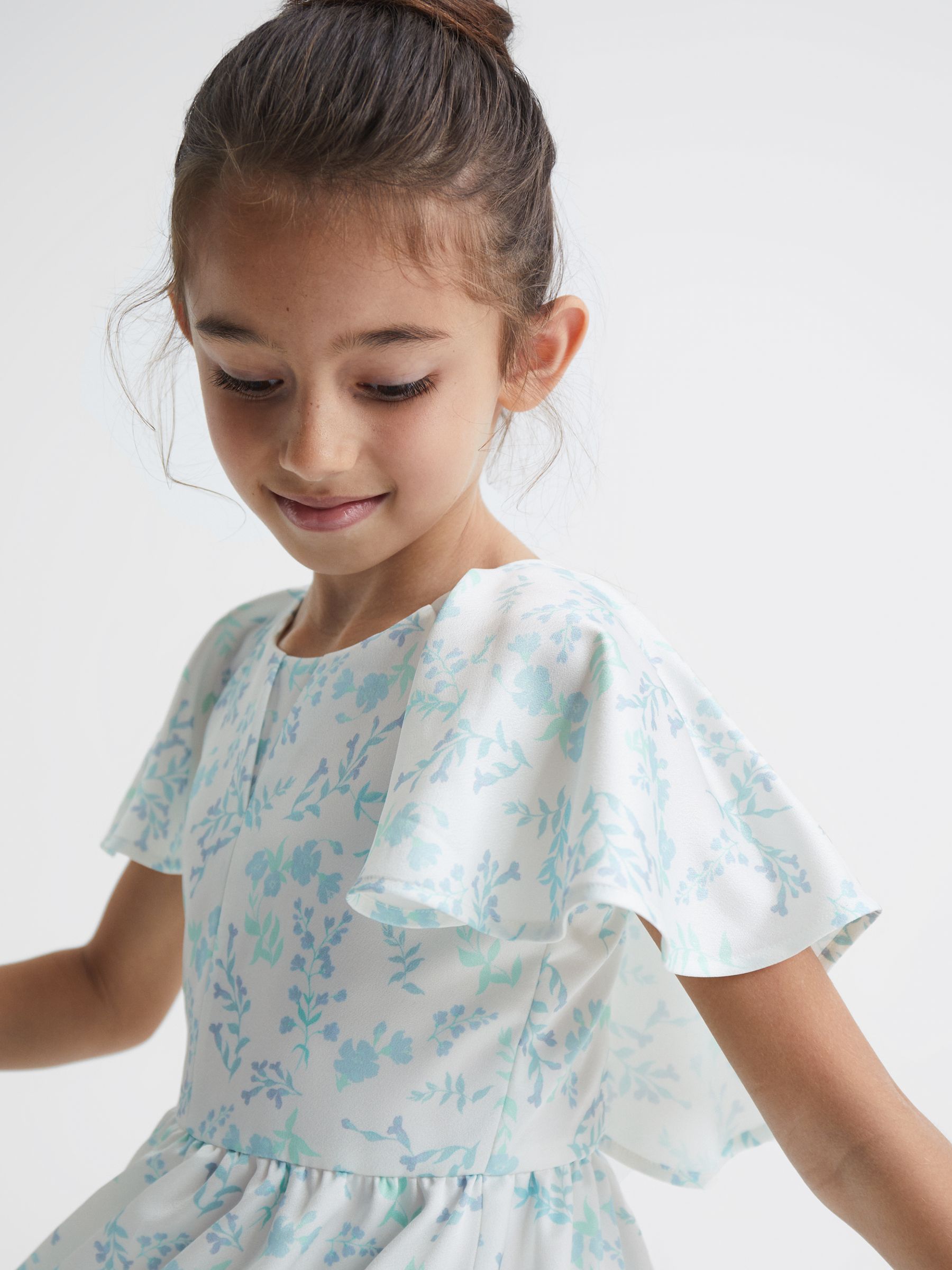 4-9 yrs Satin Midi Dress in Multi