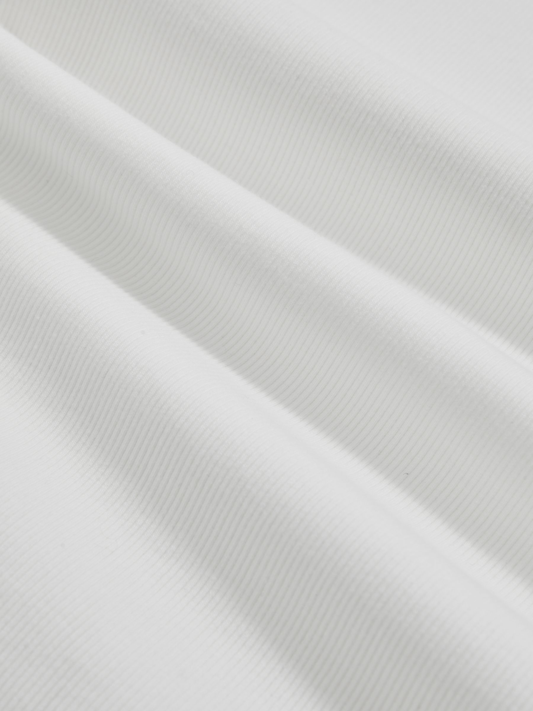 Stretch-Cotton Funnel-Neck Top in White