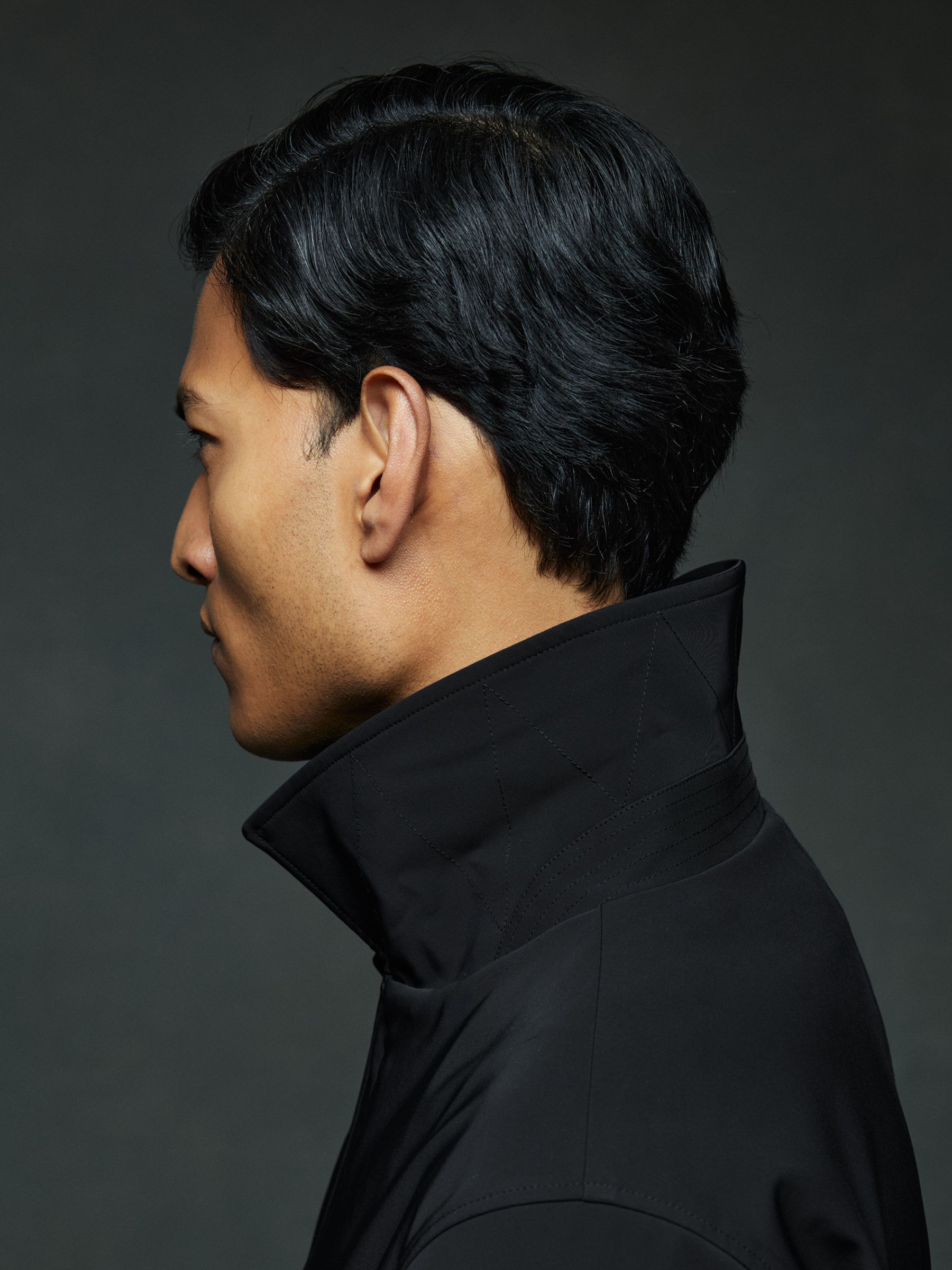 Hybrid Removable Funnel Neck Overcoat in Black